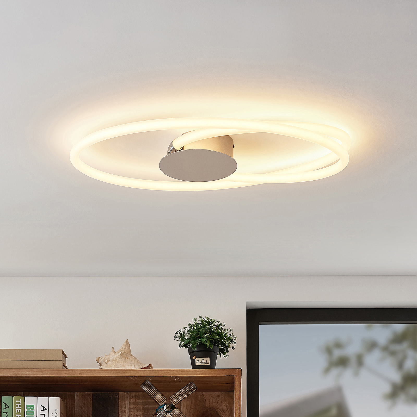 Lucande Ovala -LED-kattovalaisin, 72 cm