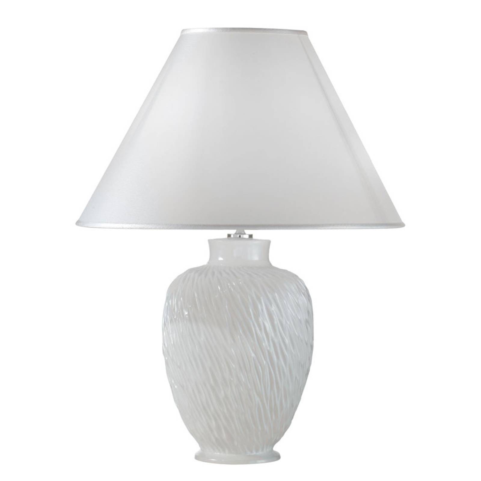 Asztali lámpa Chiara kerámia, fehér, Ø40 cm