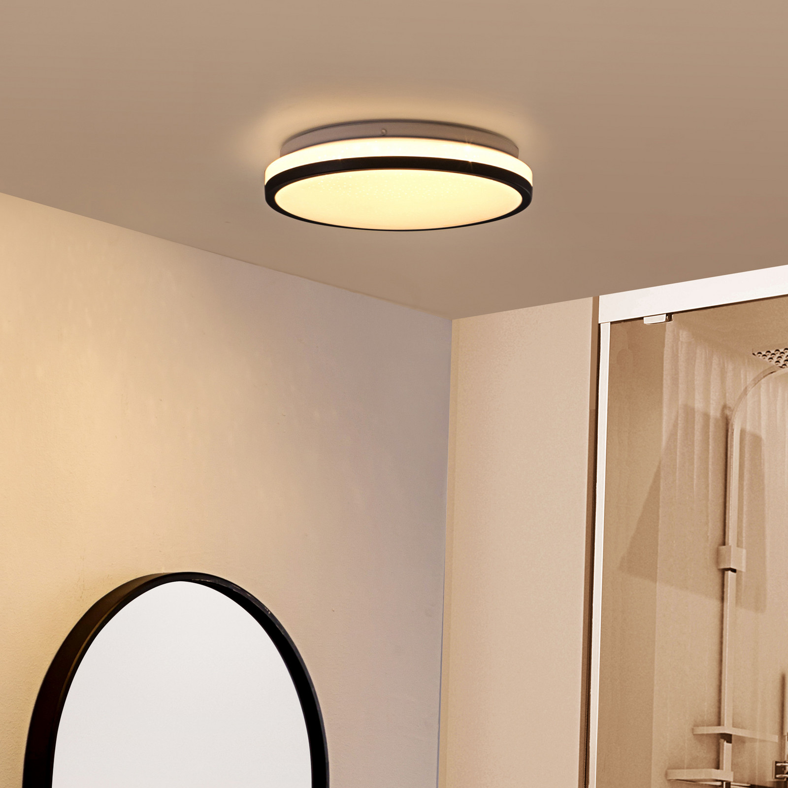 Plafonieră cu LED Lindby Nymira 4.000 K plastic - Camera de zi / sufragerie - modern - alb negru