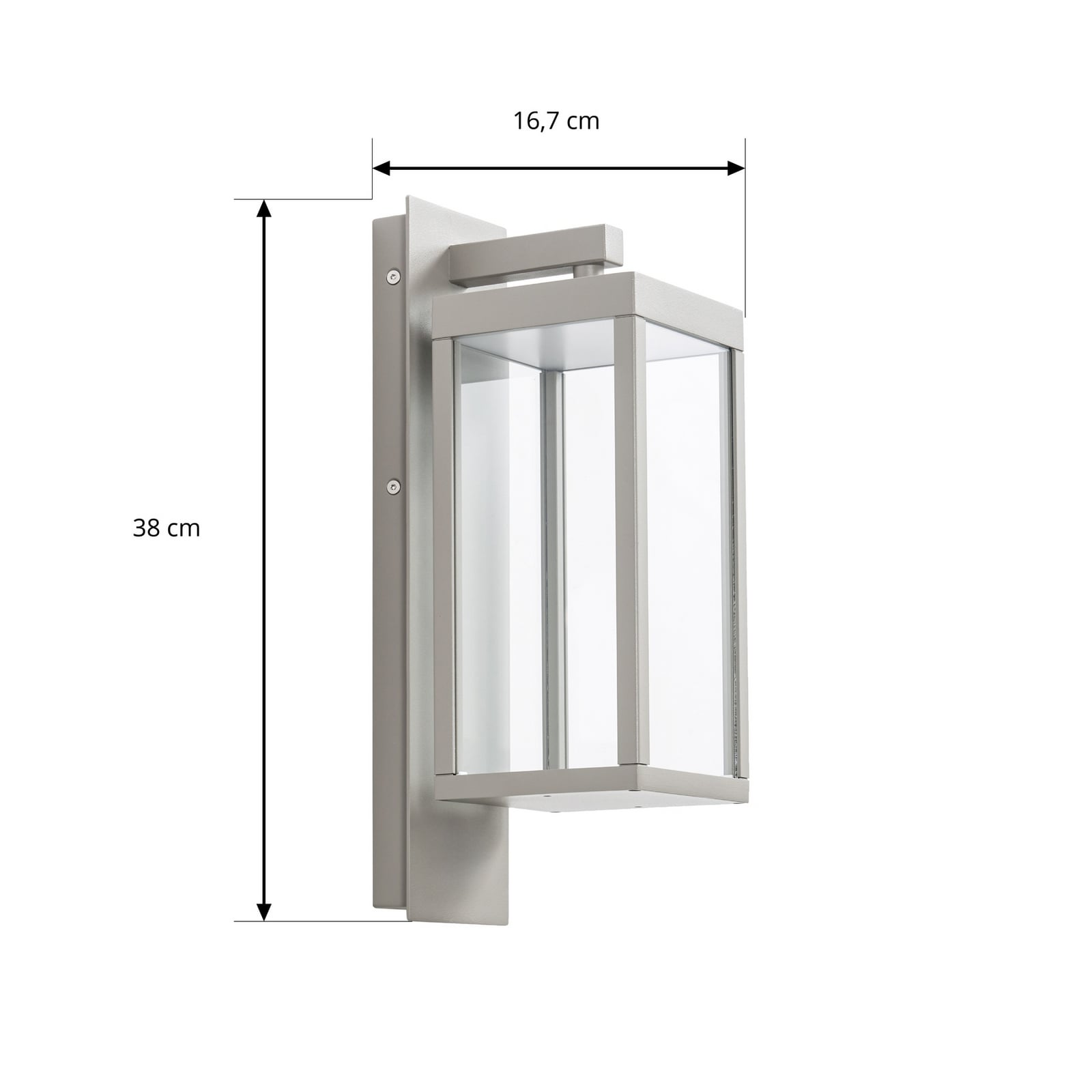 Ferdinand LED buiten wandlamp, aluminium, lichtgrijs, IP54 - Lucande Ferdinand LED buiten wandlamp, aluminium, lichtgrijs, IP54 - Lucande