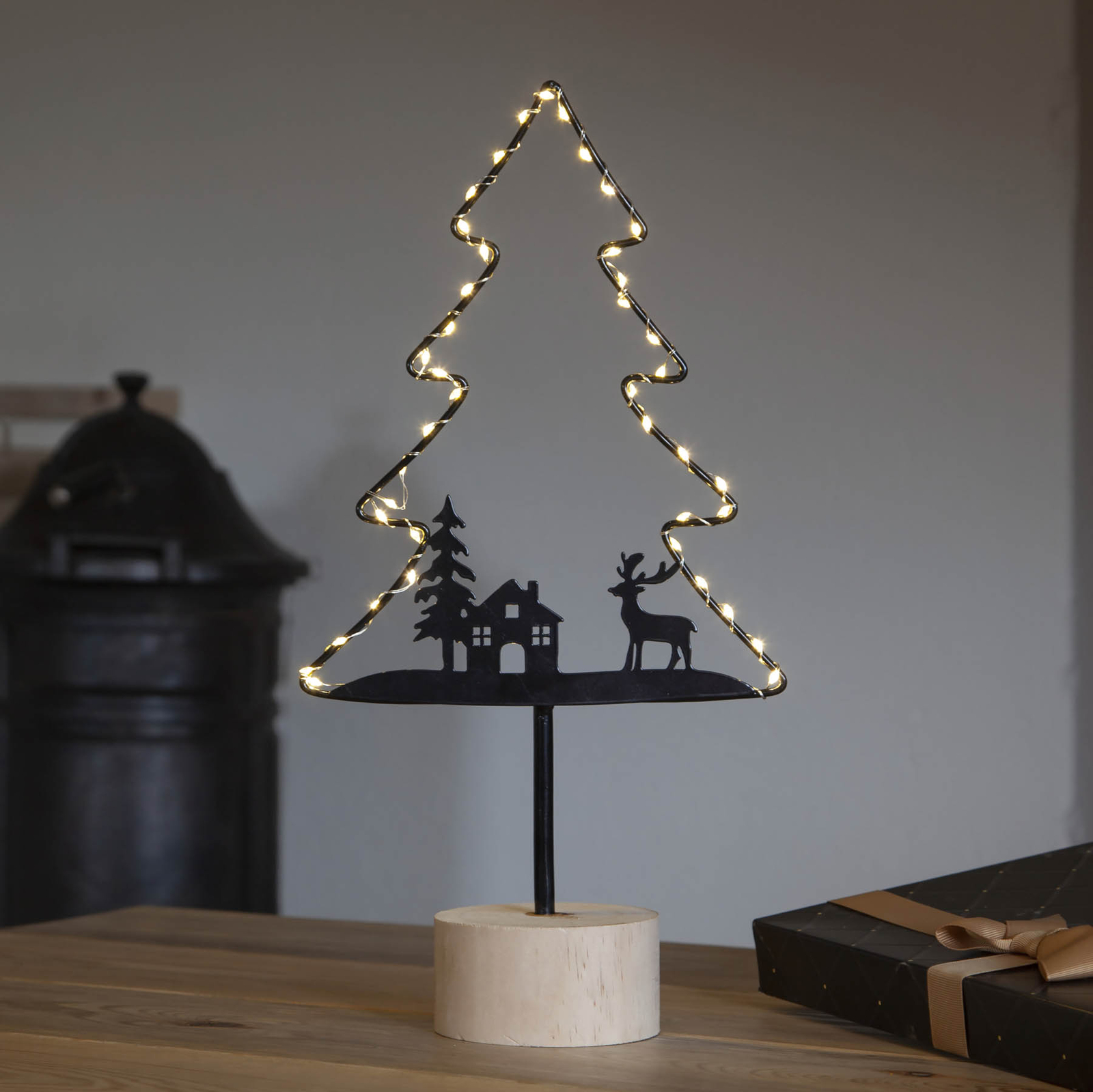 Glimta LED-dekorationslampe, træ