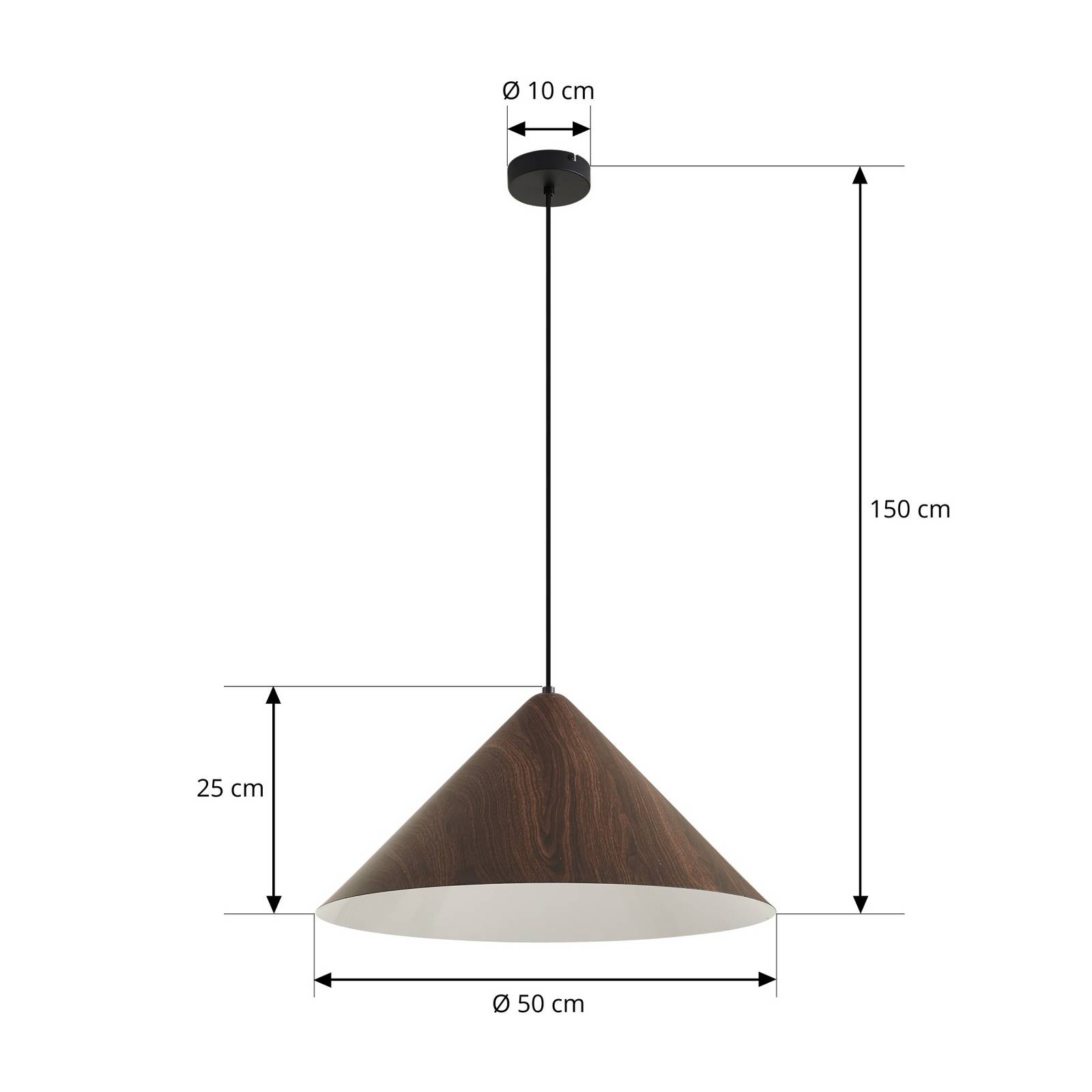Lindby Żyrandol Clarine, orzech, Ø 50 cm, metal
