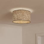 Butterburn loftlampe, Ø 38 cm, beige/grøn, stof