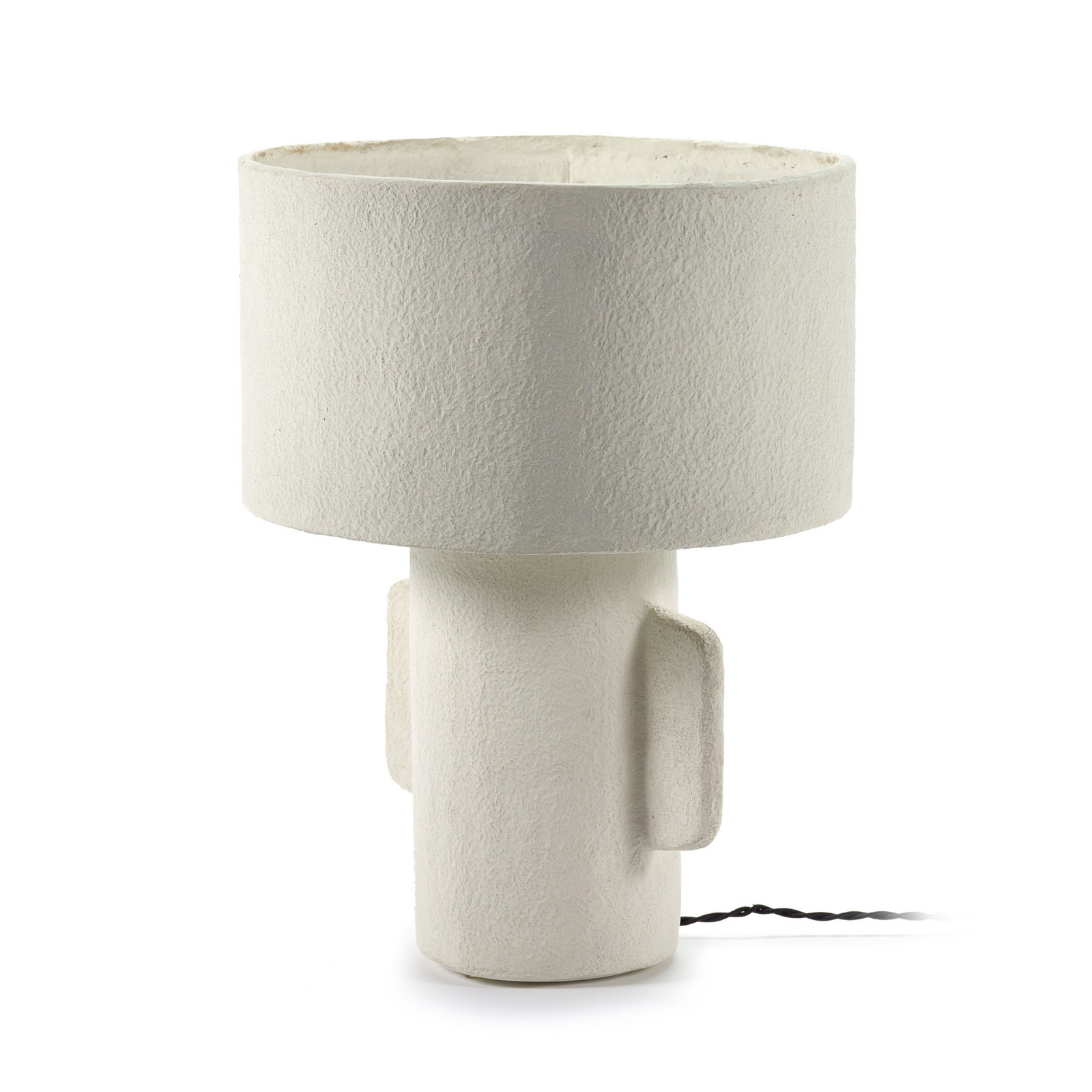 01 S WHITE EARTH bordlampe, hvid, papmaché, højde 47 cm, E27 – Serax