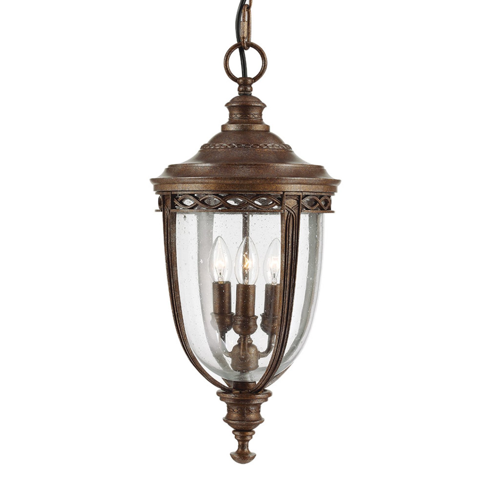 English Bridle hanging light for outdoors, bronze