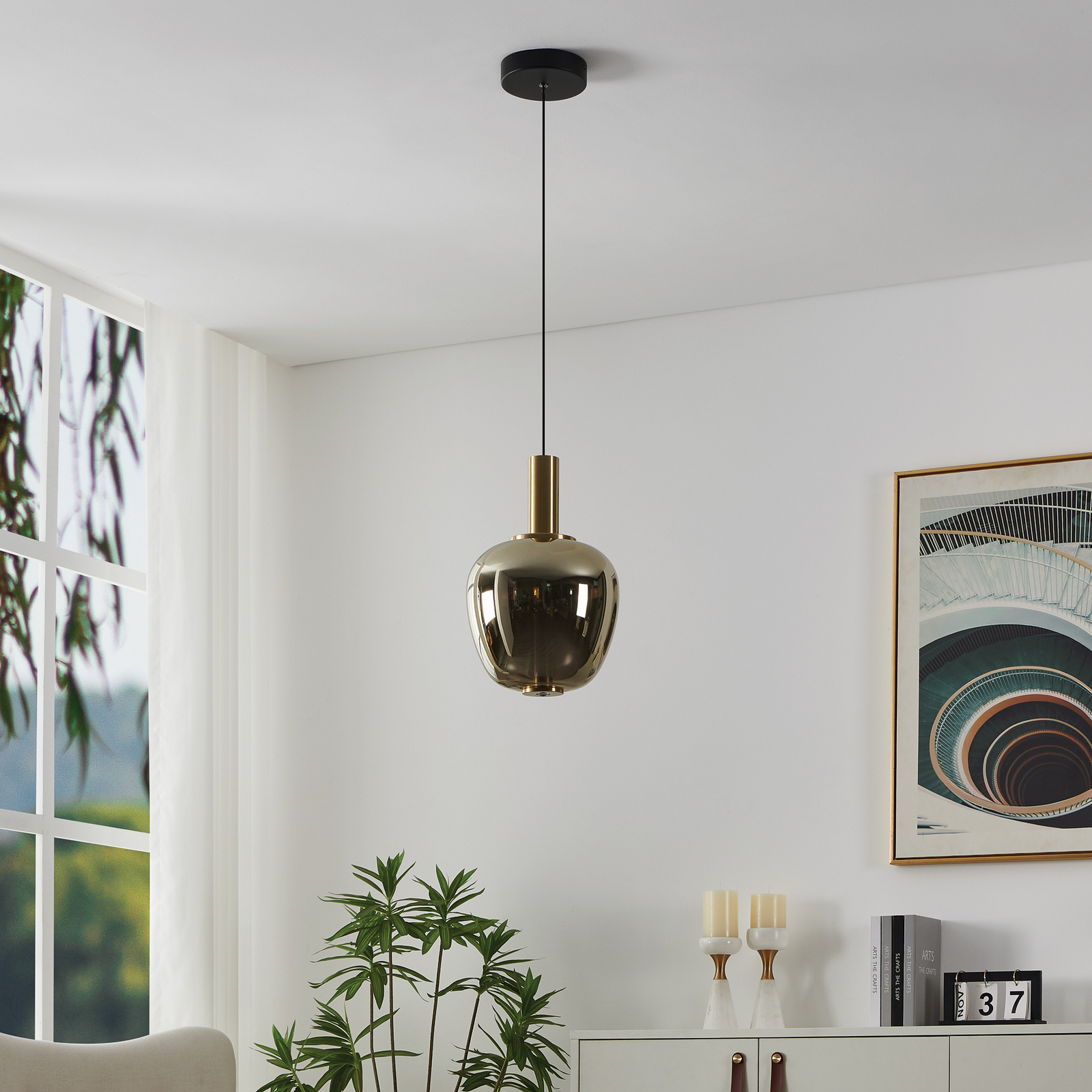 Suspension LED Fruitera dorée Ø 25 cm en verre CCT - Stars of Light