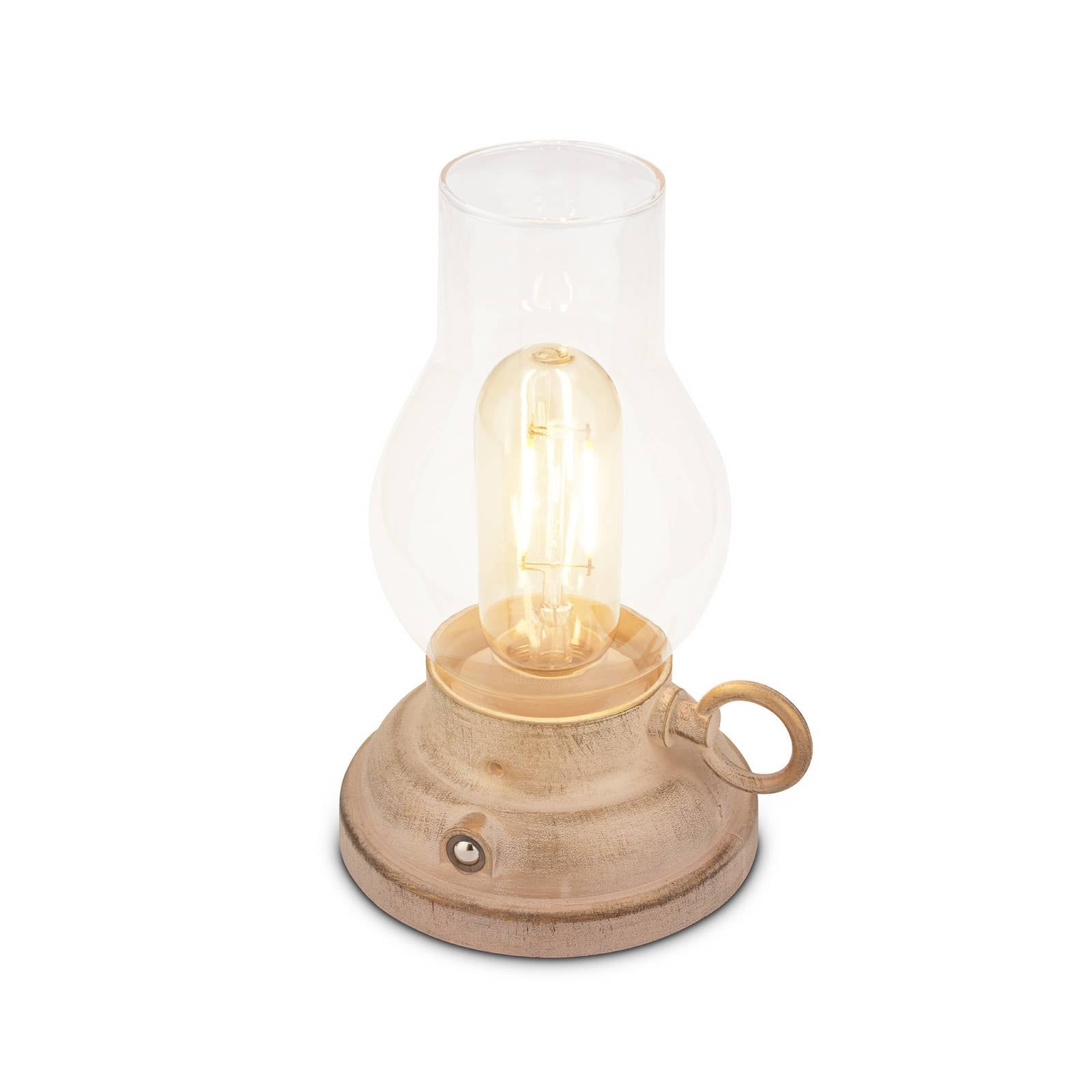 LED-Akku-Tischlampe Brilo unplugged Kanea, beige, Höhe 18 cm