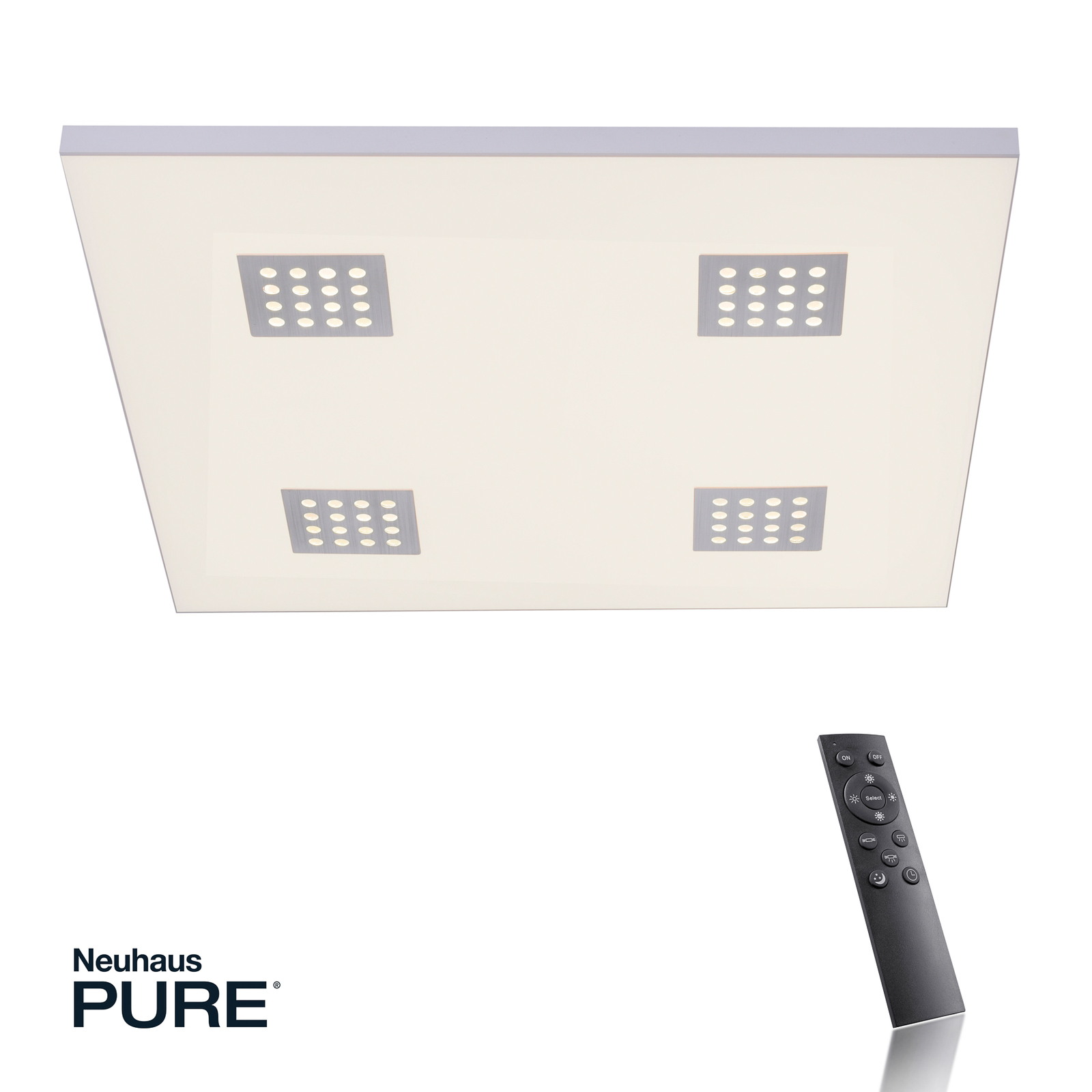 Paul Neuhaus Pure-Neo -LED-kattovalaisin 62x62cm