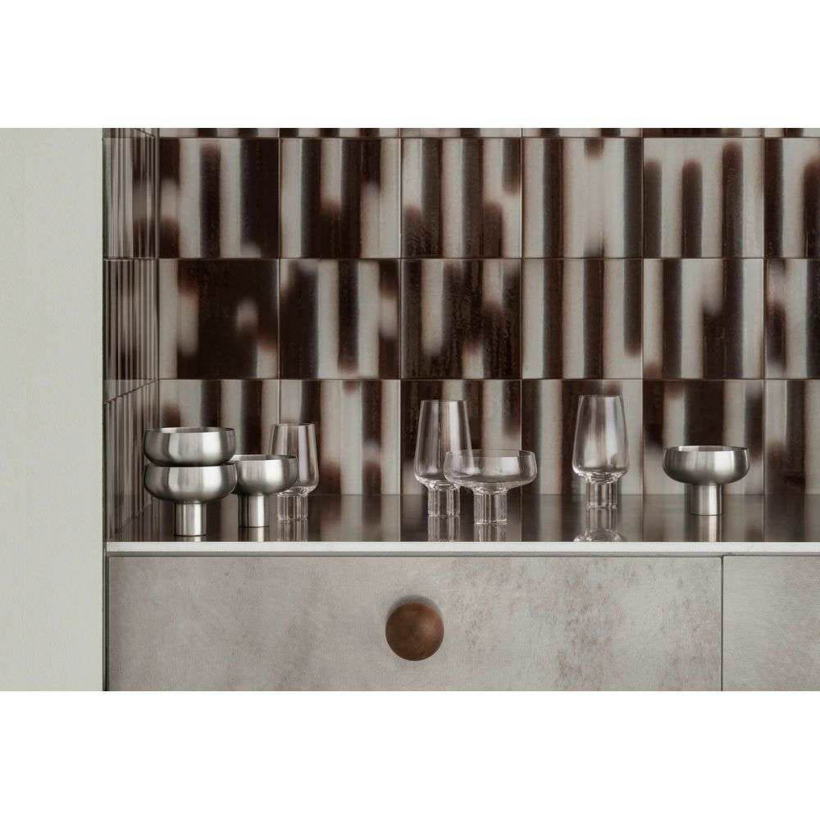 Koyoi Coupe Glas Set of 2 Matt Stainless Steel