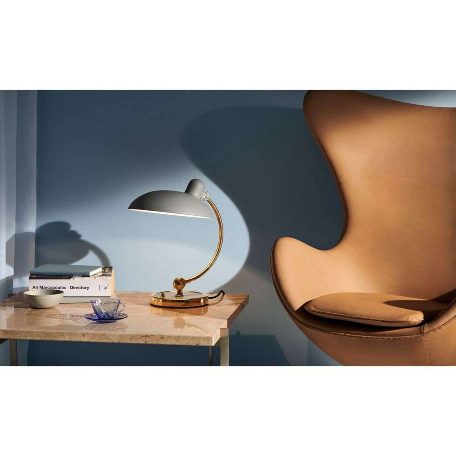 KAISER idell™ 6631-T Table Lamp Matt Easy Grey/Brass - Fritz Hansen