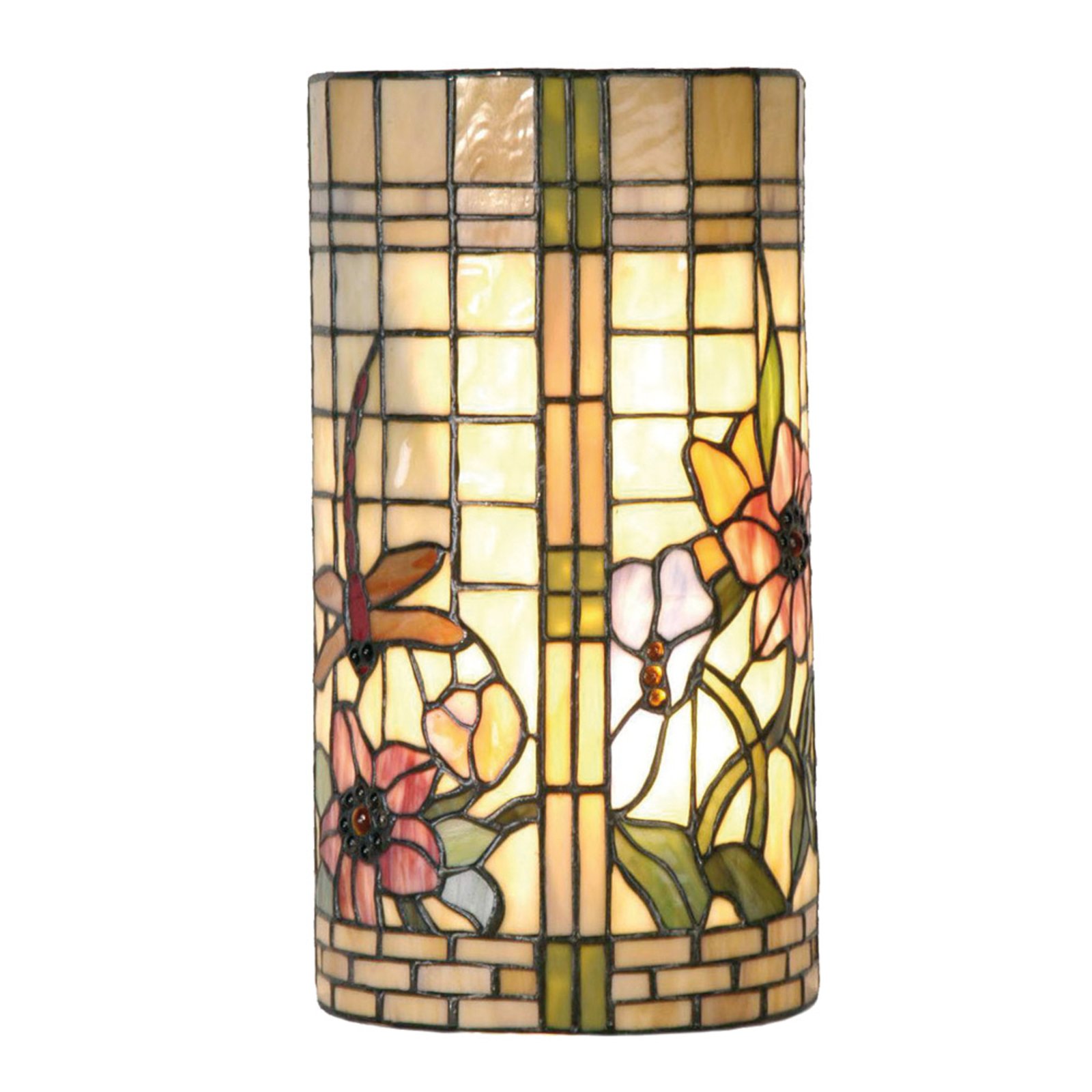 Cvjetna zidna lampa Hannah u Tiffany stilu