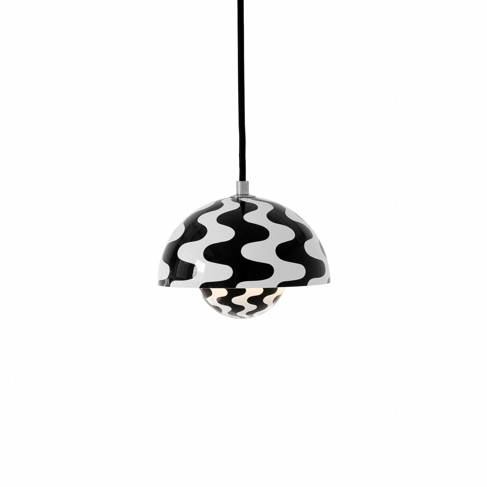 &Традиционна висяща лампа Flowerpot VP10, Ø 16cm, черно/бяло