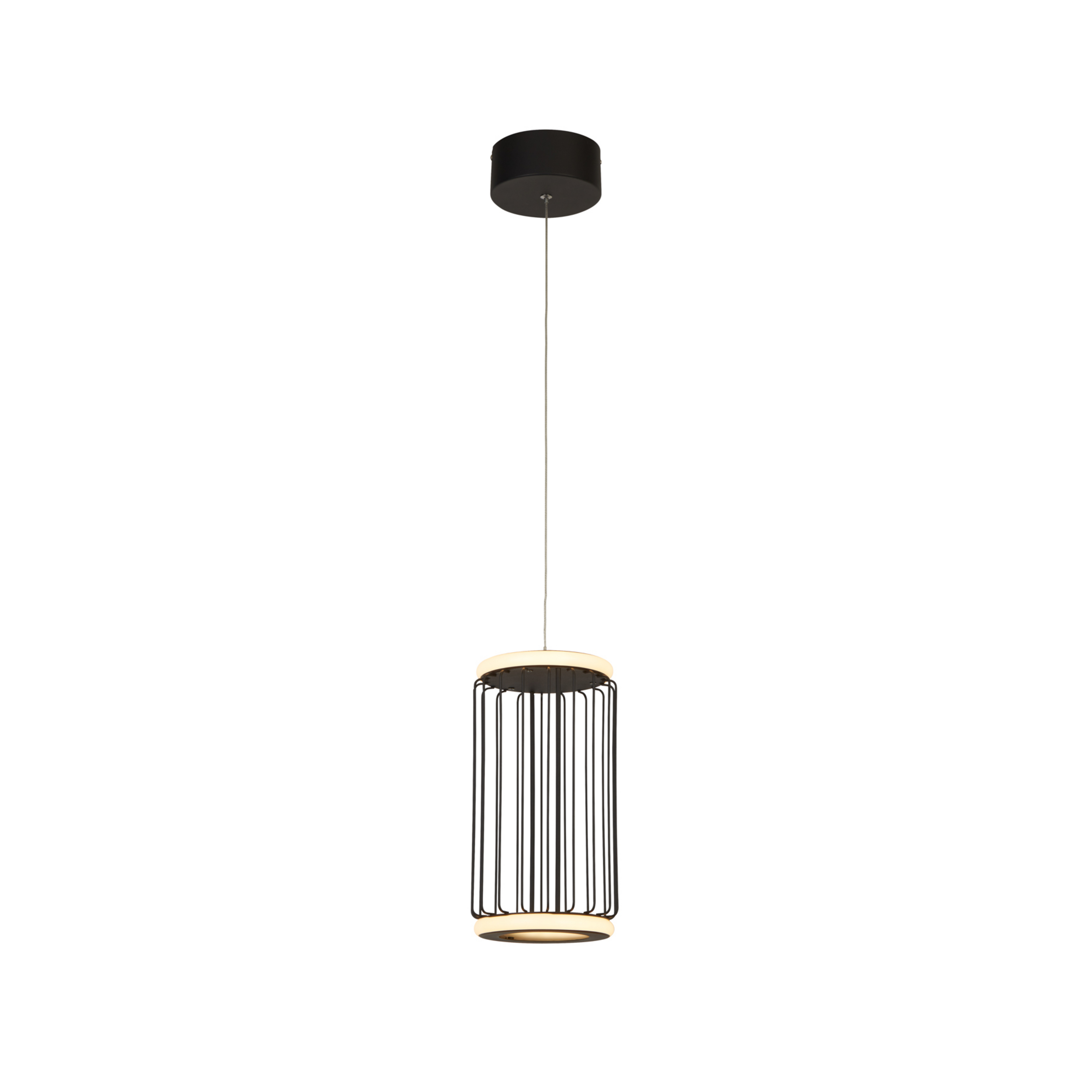 LED-Pendelleuchte Cage 1-flammig, schwarz