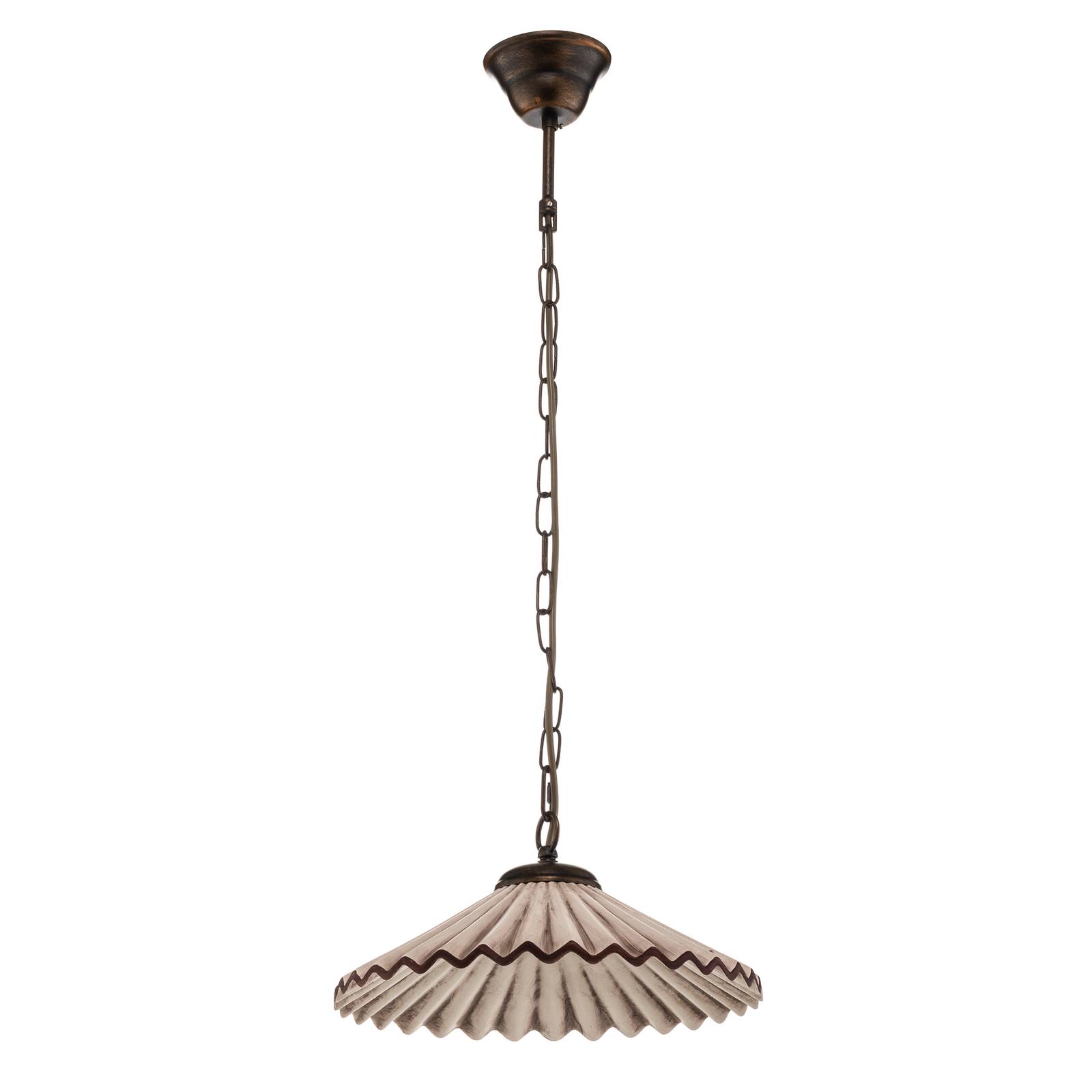 Suspension Rosina à 1 lampe rose clair/bronze