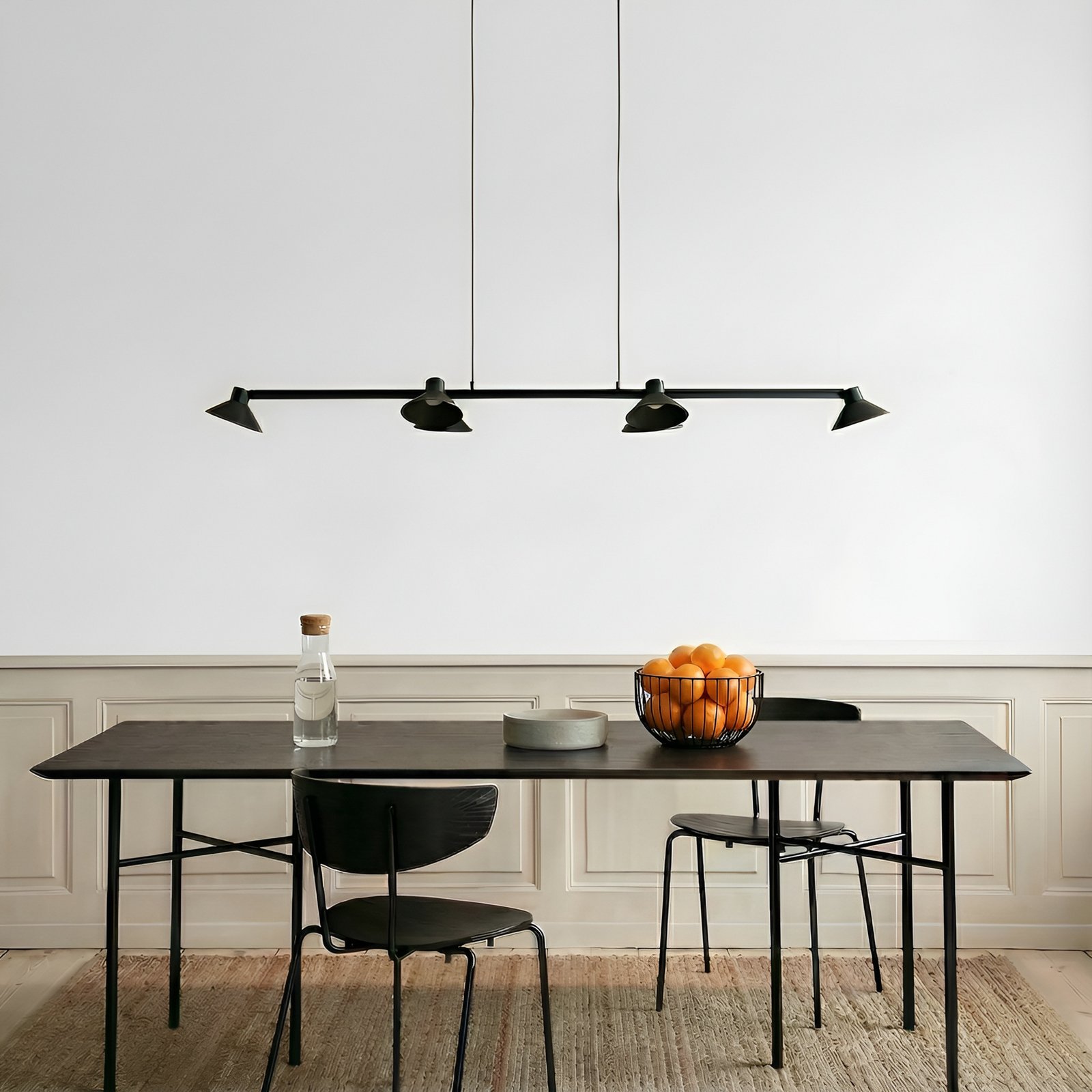 Lucande LED piekaramā lampa Steve, melna, 113 cm, 6 spuldzes, dimmerējama Lucande LED piekaramā lampa Steve, melna, 113 cm, 6 spuldzes, dimmerējama