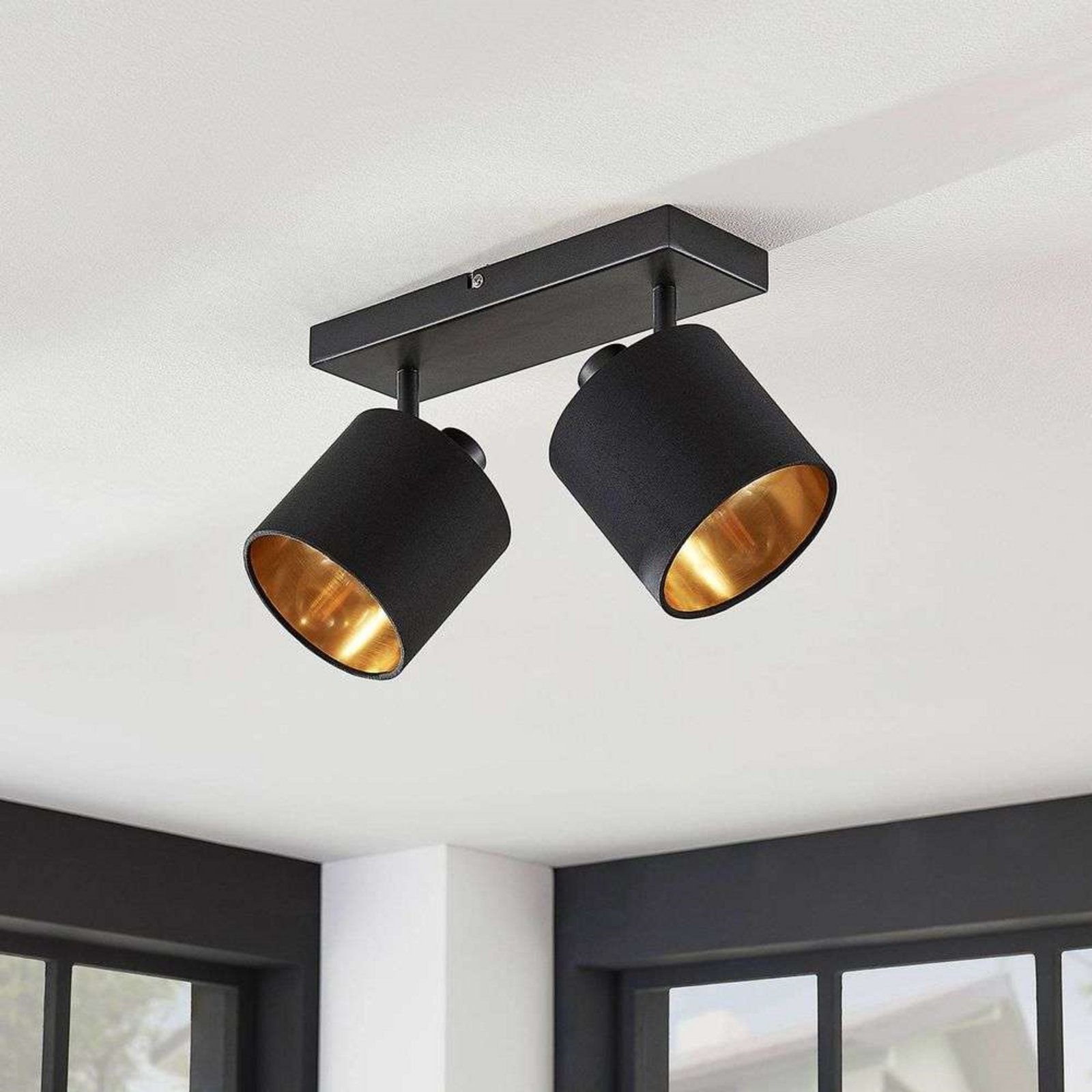 Vasilia 2 Plafond Black/Gold - Lindby