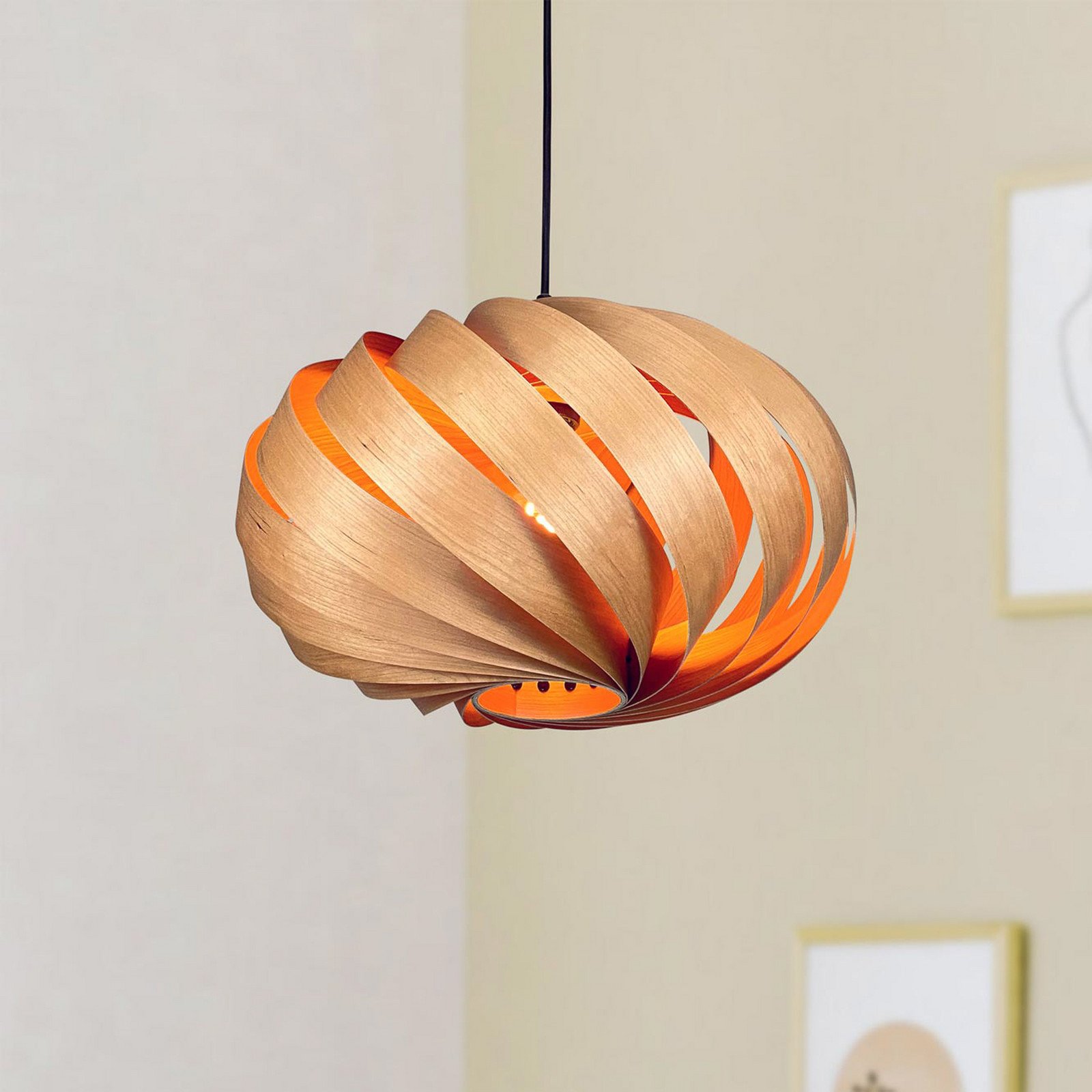 Gofurnit Serentia lampă pendul cireș Ø 45 cm - Camera de zi / sufragerie - design - lemn deschis la culoare