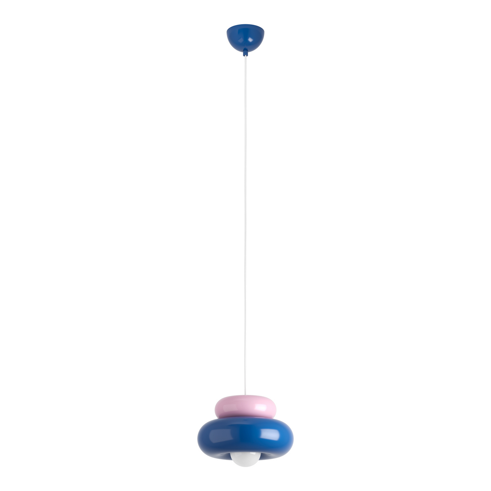 Hängeleuchte Torchiarolo, blau/pink, Metall, E27
