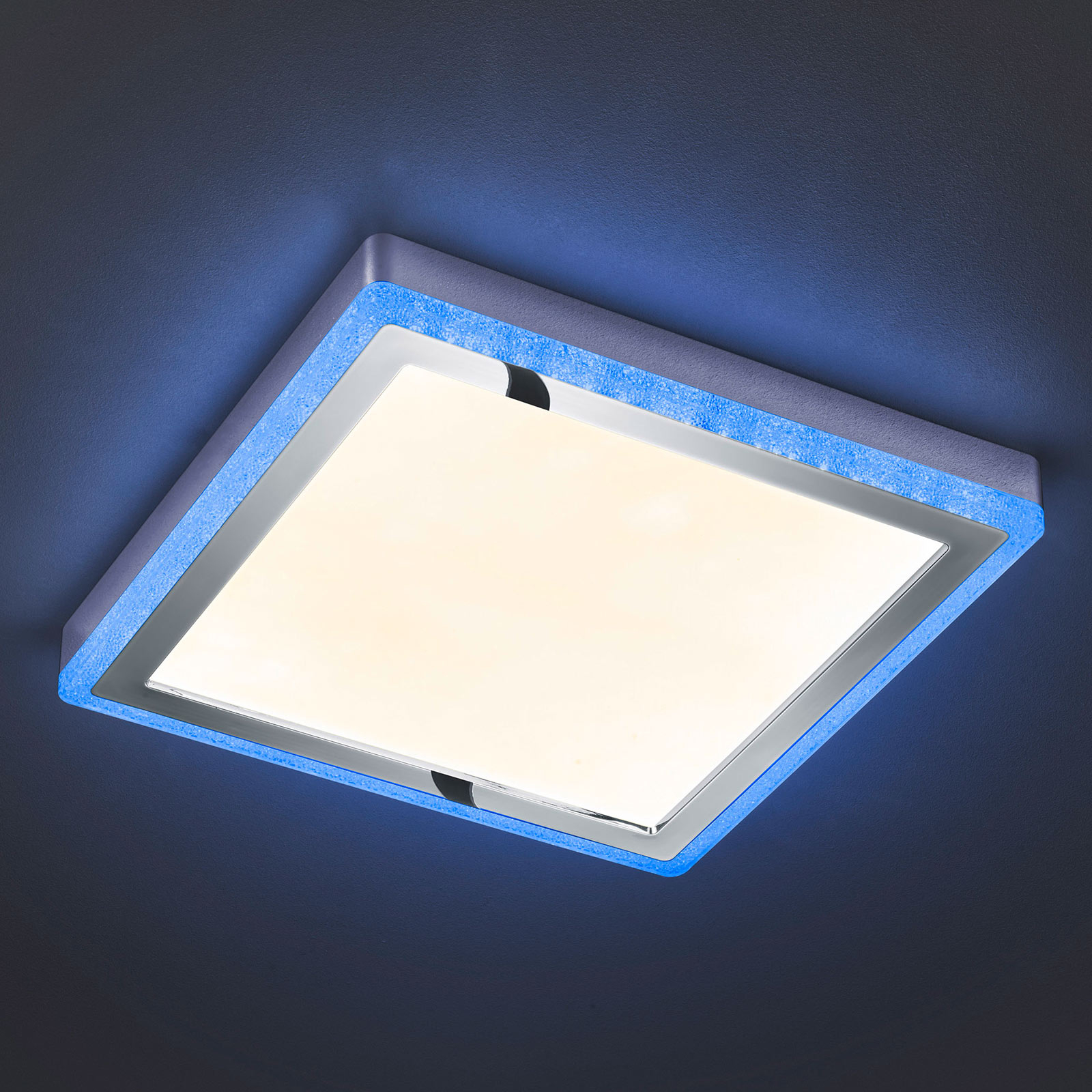 LED stropní svítidlo Slide, bílé, hranaté 40x40 cm