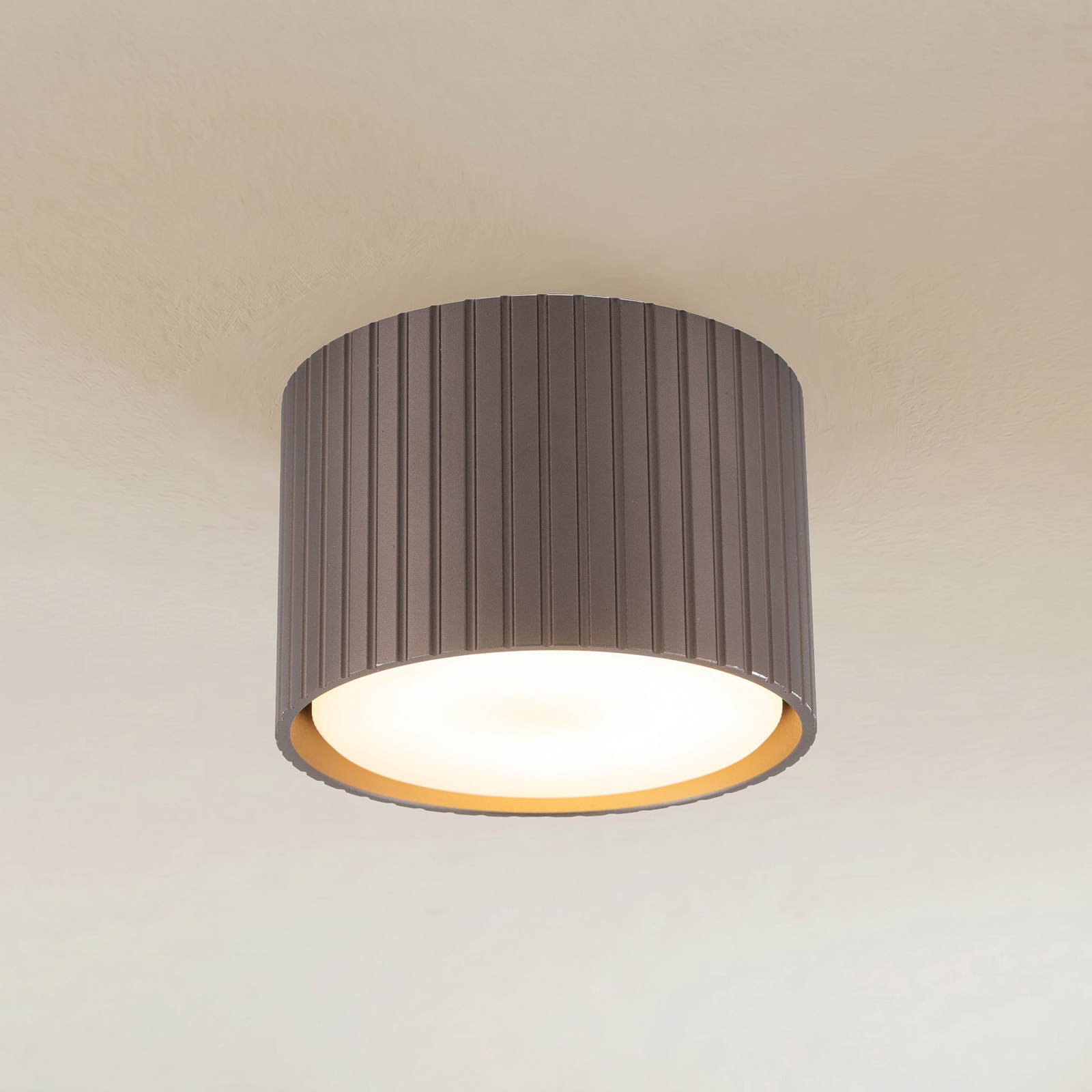 Downlight Ferro, bruin, kunststof, 6 cm hoog, GX53