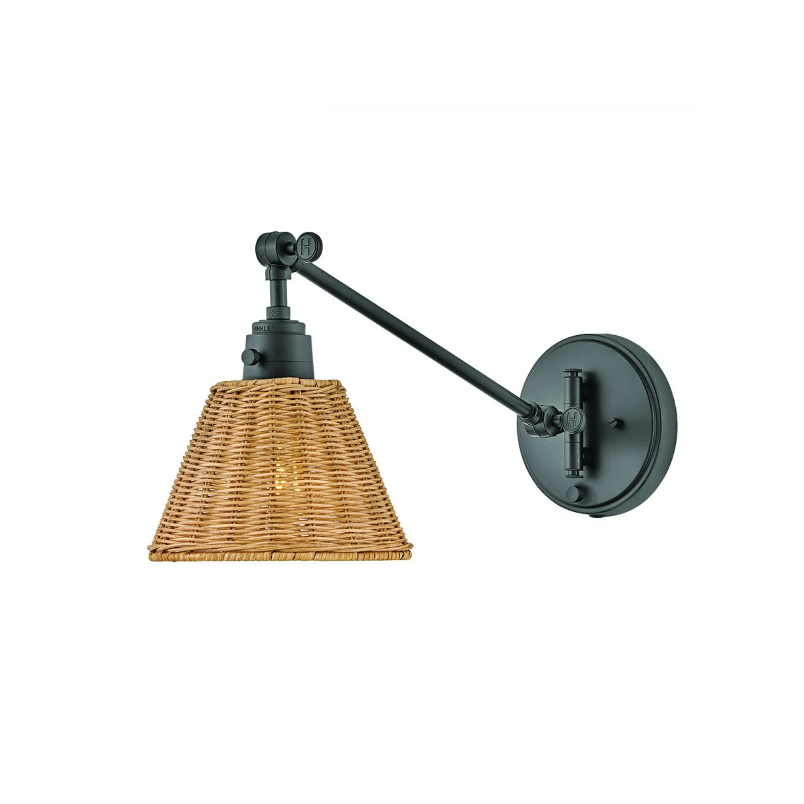 Arti fali világítás, fekete/természetes, rattan, acél