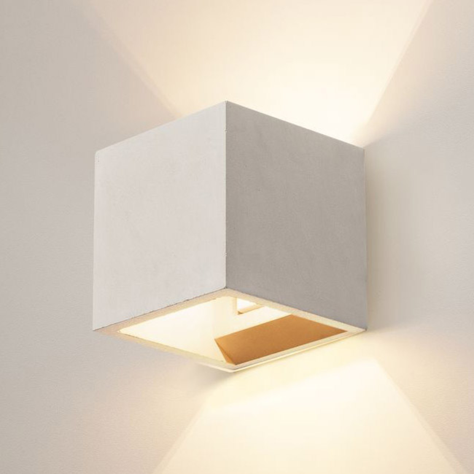 SLV Solid Cube concrete wall light, sandstone look