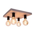 Envostar Lobo ceiling lamp 4-bulb pine grey