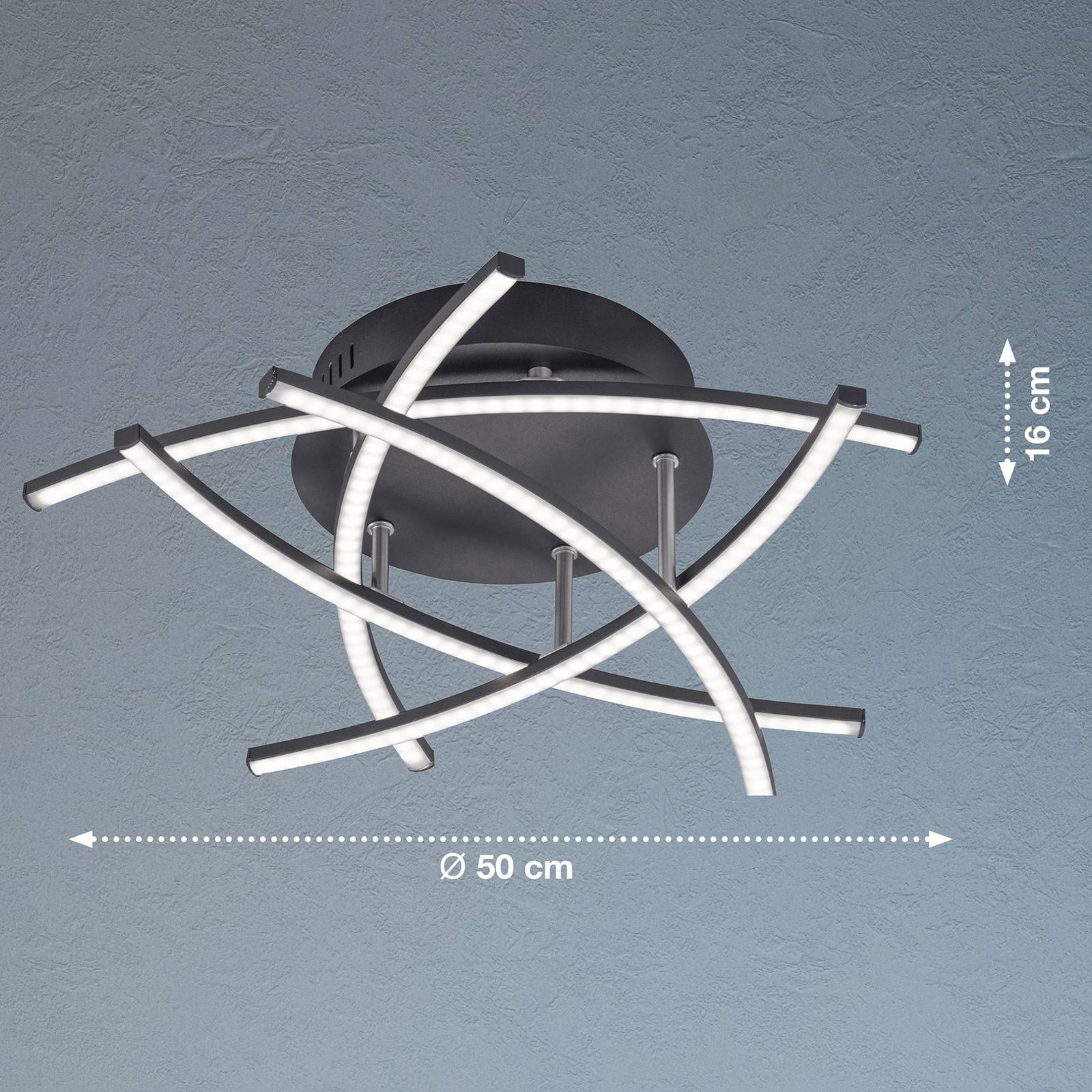 Lampa sufitowa Cross Tunable White, 5-pkt. czarna