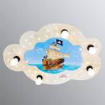 Cloud-shaped Capt’n Sharky ceiling light with LEDs