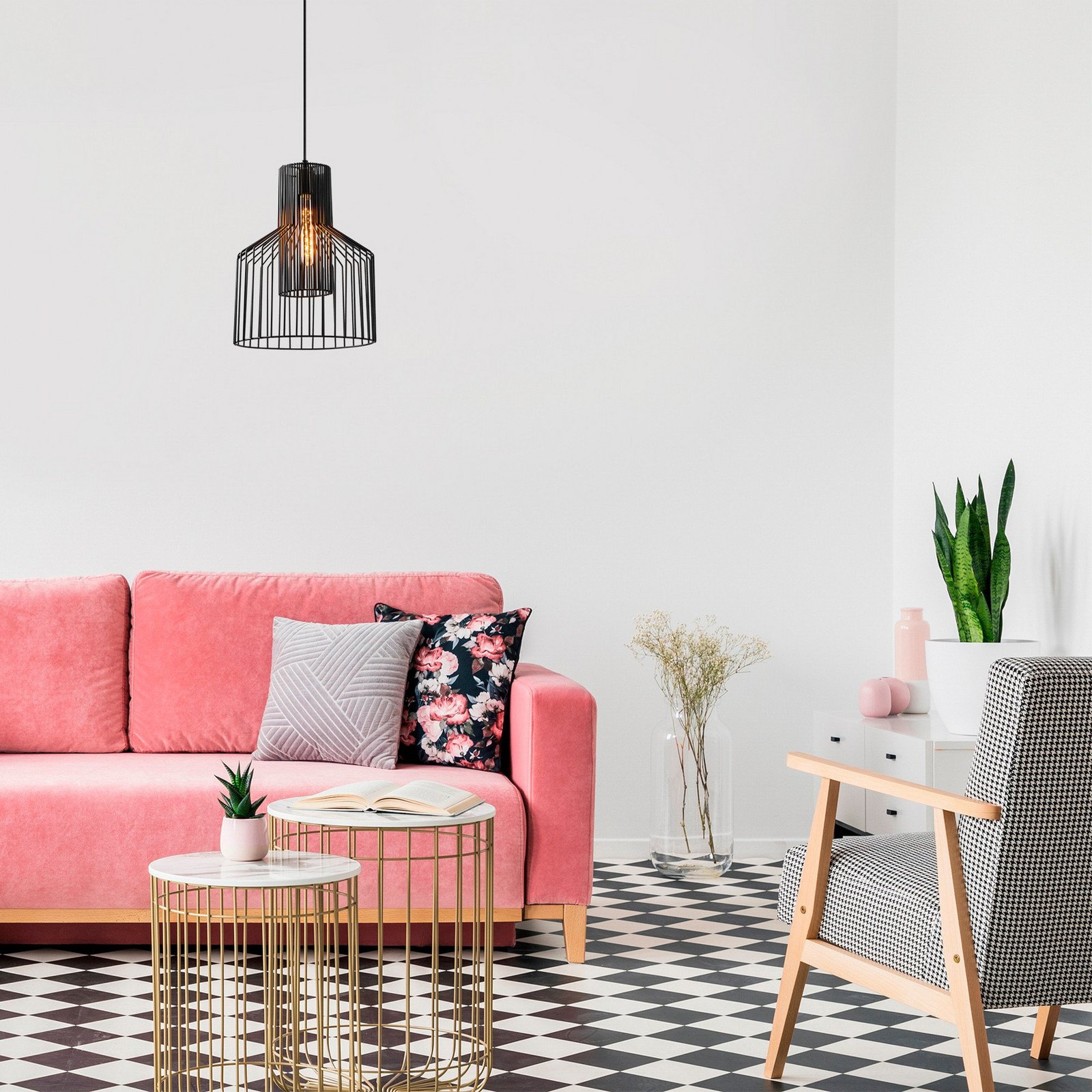 Opviq Lampă suspendată Atos 2851 1 bec Ø30cm negru - Camera de zi / sufragerie - modern - Metal