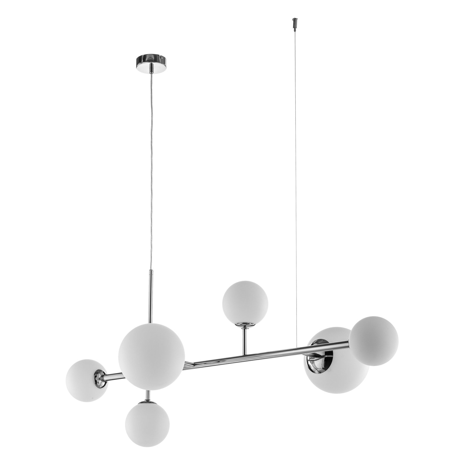 Hanglamp Dione, 6-lamps, chroom