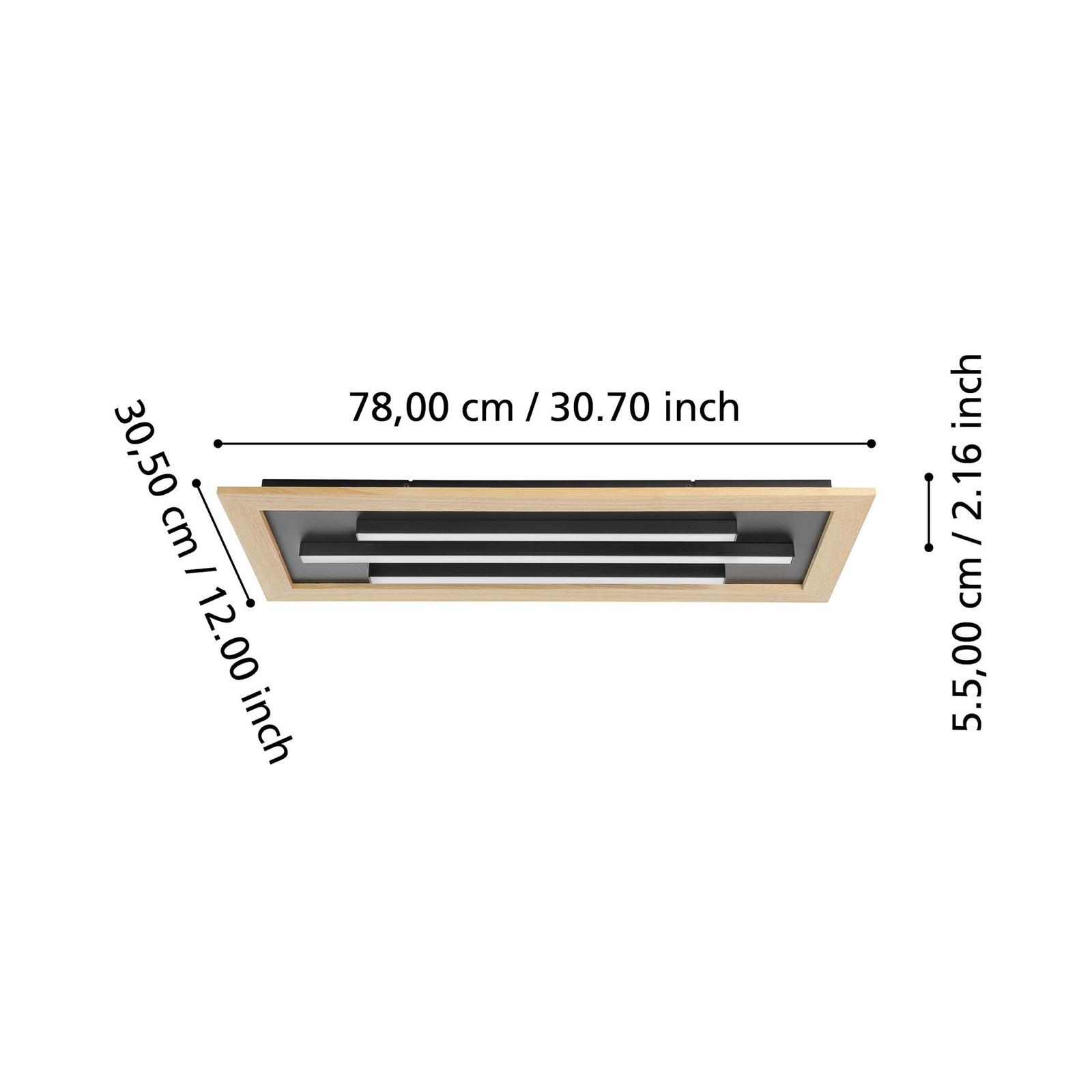 Plafonieră cu LED Tirrenara, telecomandă, 78x31cm Plafonieră cu LED Tirrenara, telecomandă, 78x31cm