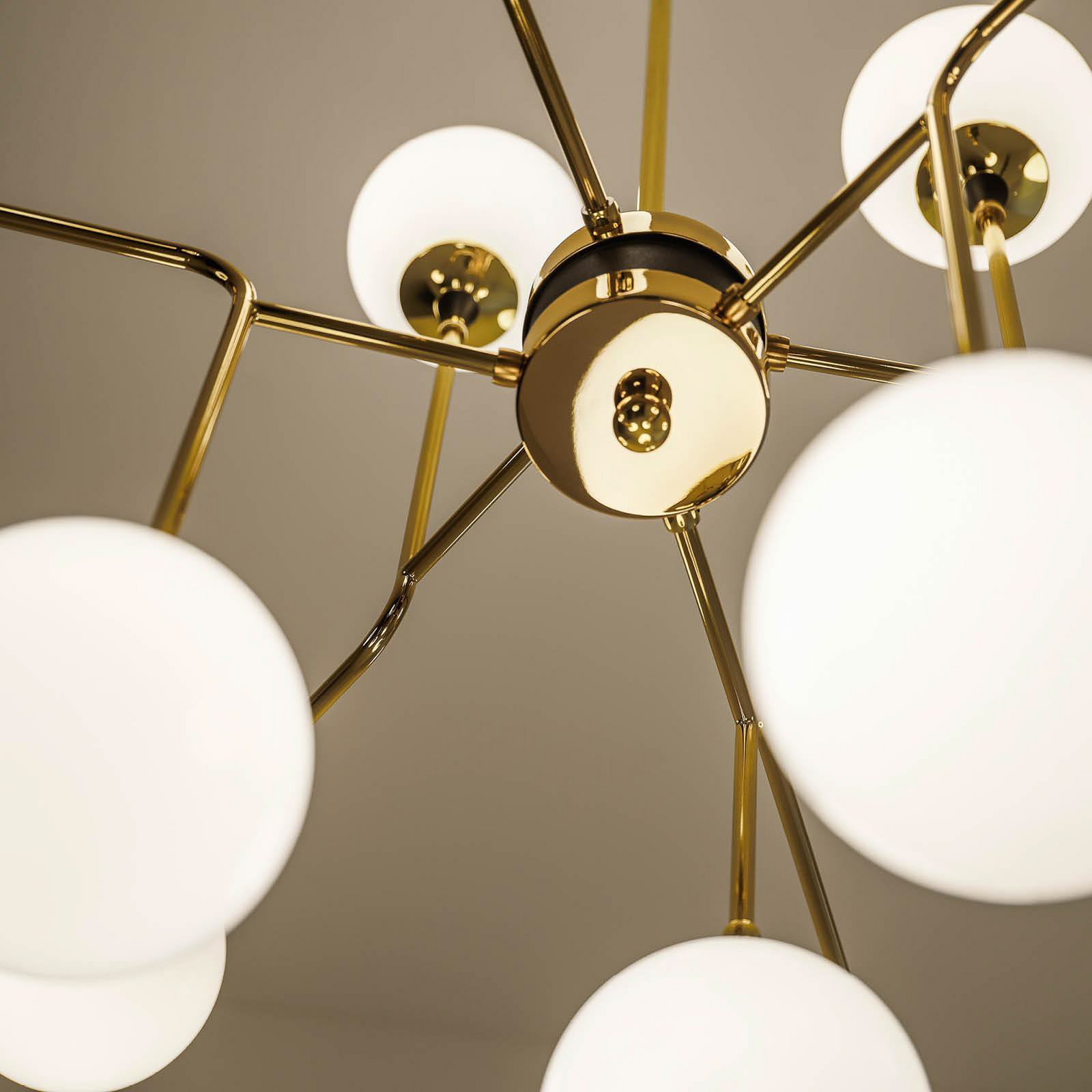 Stilnovo lampa wisząca Galassia, kolor złoty, Ø 120 cm, 12-punktowa.