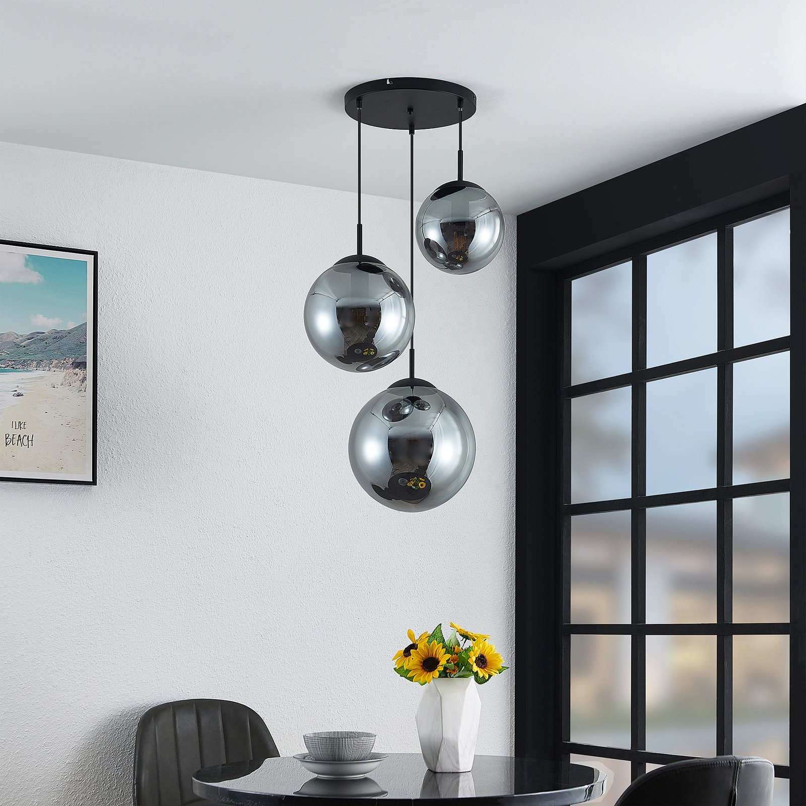 Teeja 3 Cluster Lampada a sospensione Smoke - Lindby