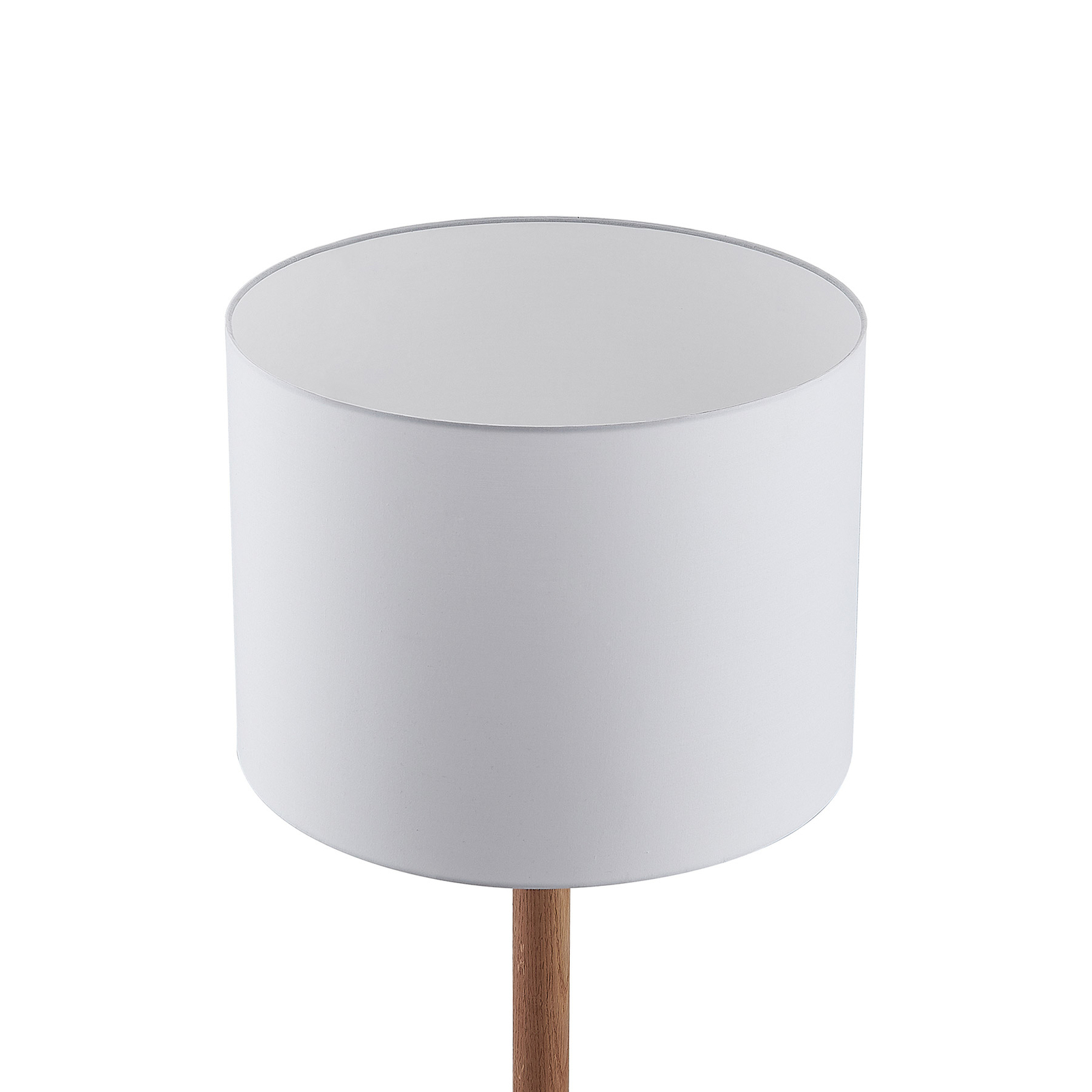 Lucande Heily vloerlamp, cilinder, 35 cm, wit