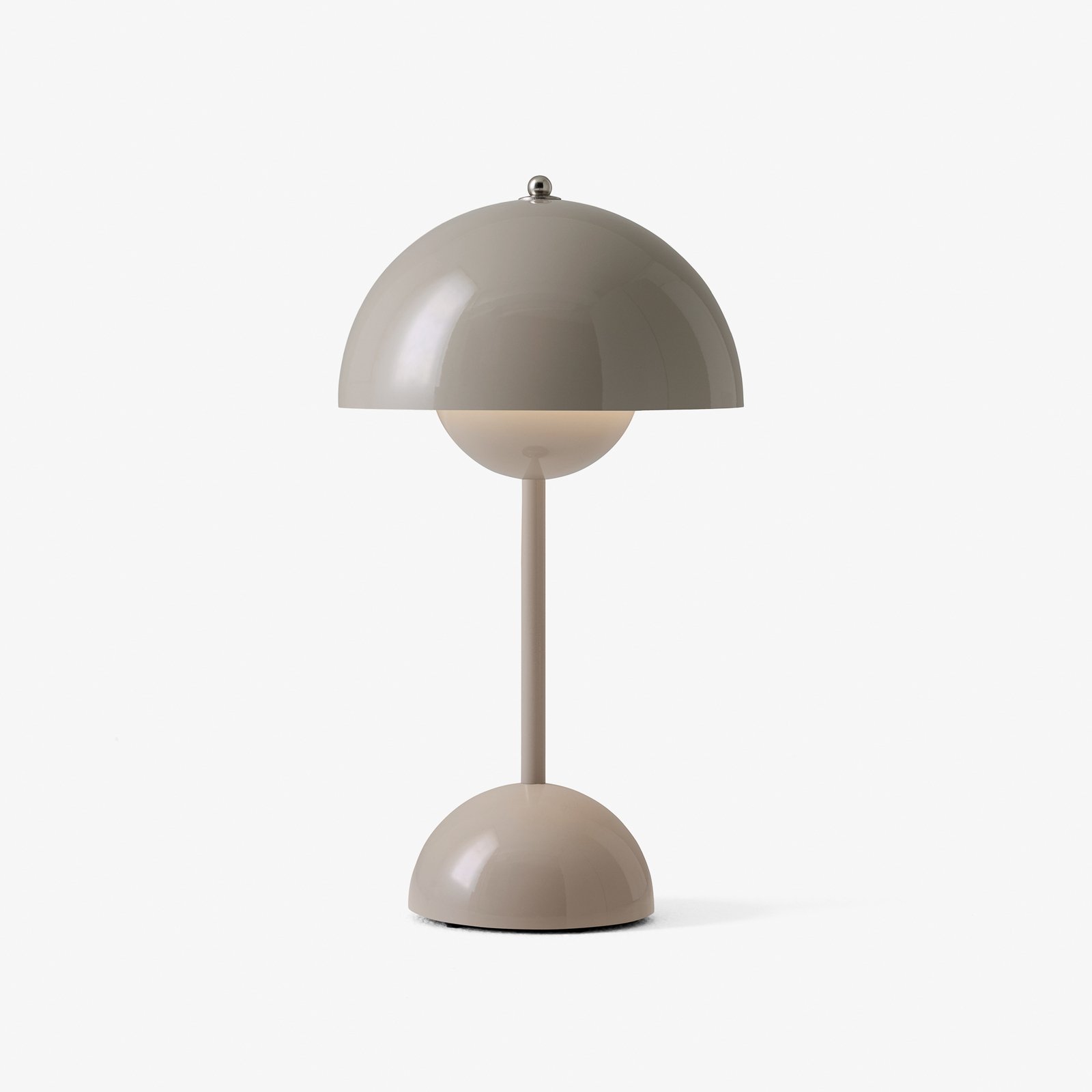 &Tradition LED-uppladdningsbar bordslampa Flowerpot VP9, grå-beige