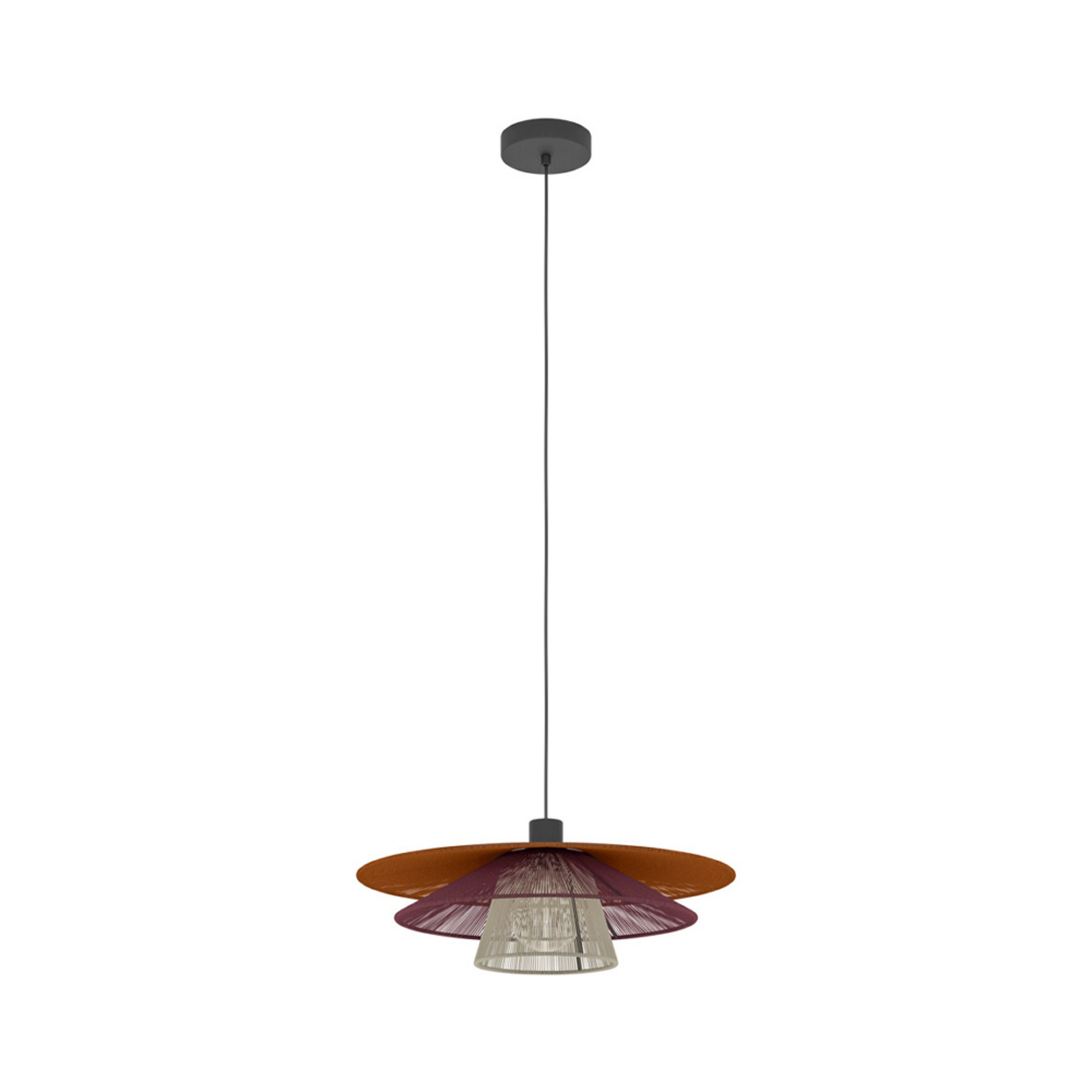 EGLO hanglamp PIGNONA, rood/oranje/wit, Ø 50 cm, textiel EGLO hanglamp PIGNONA, rood/oranje/wit, Ø 50 cm, textiel