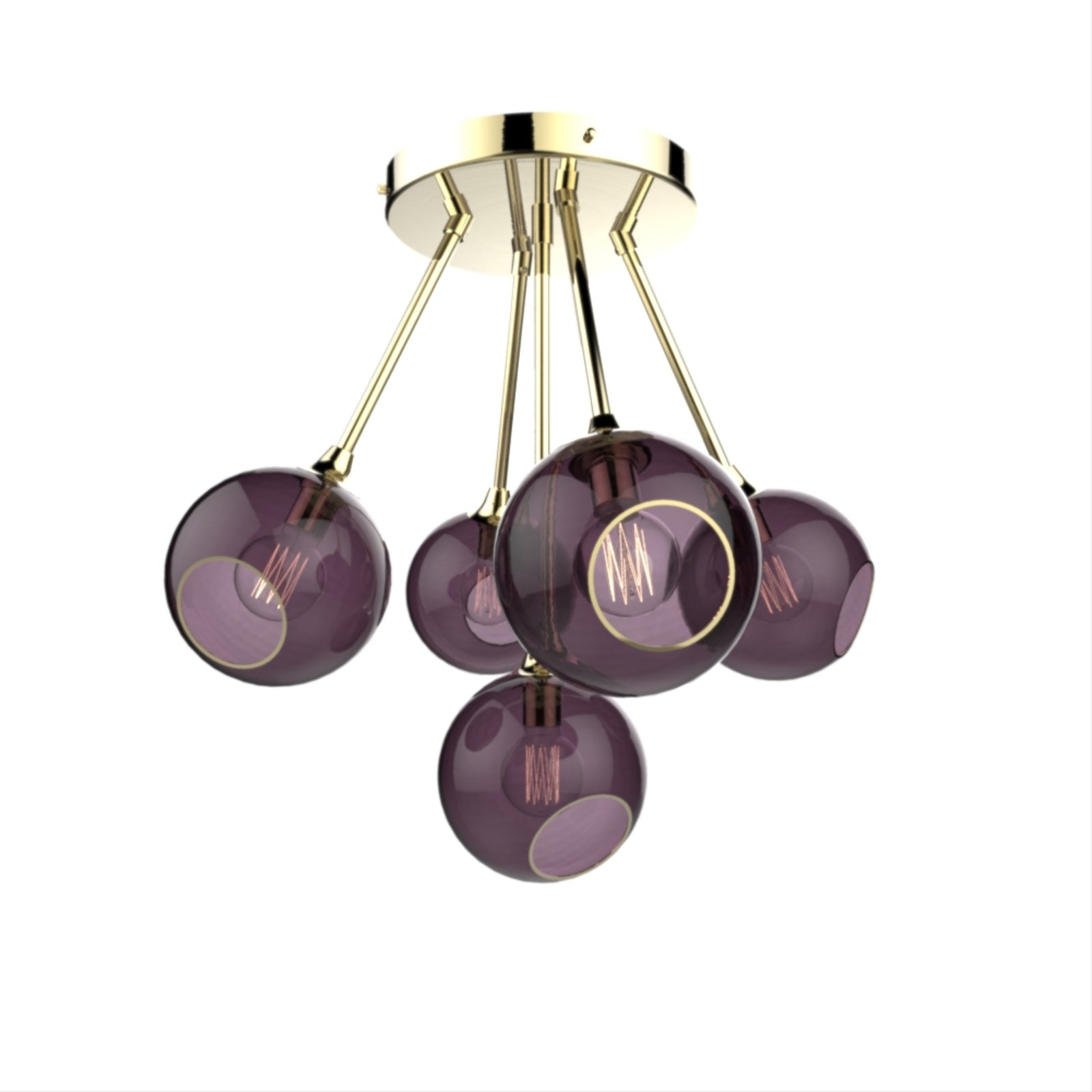 Ballroom Molecule Lampada A Sospensione Ottone/Viola - Design By Us