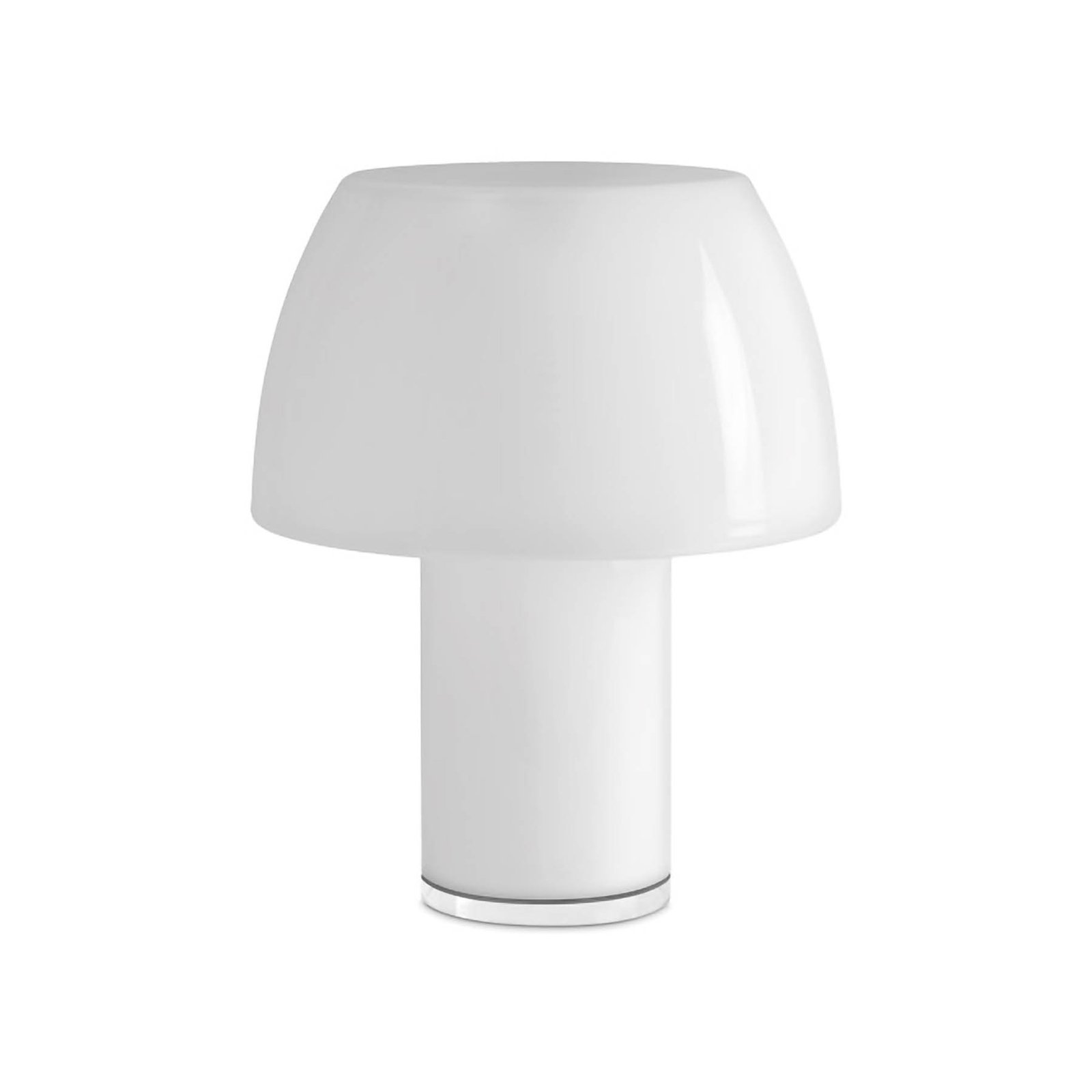 Dobíjacia stolná lampa Nemo LED Lorosae, biela, sklo, IP54, USB