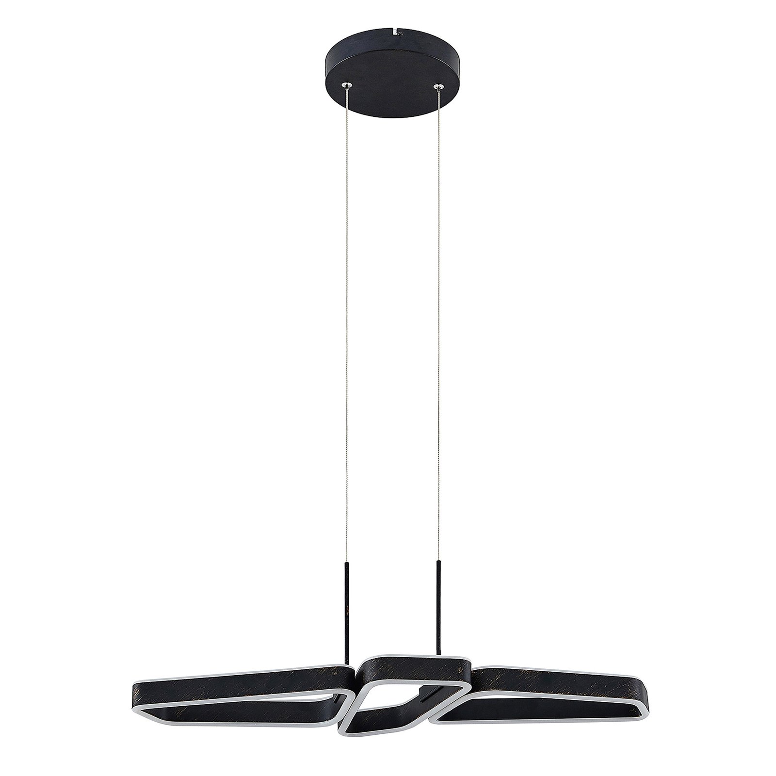 Lucande Quinn LED hanglamp zwart 3-lamps