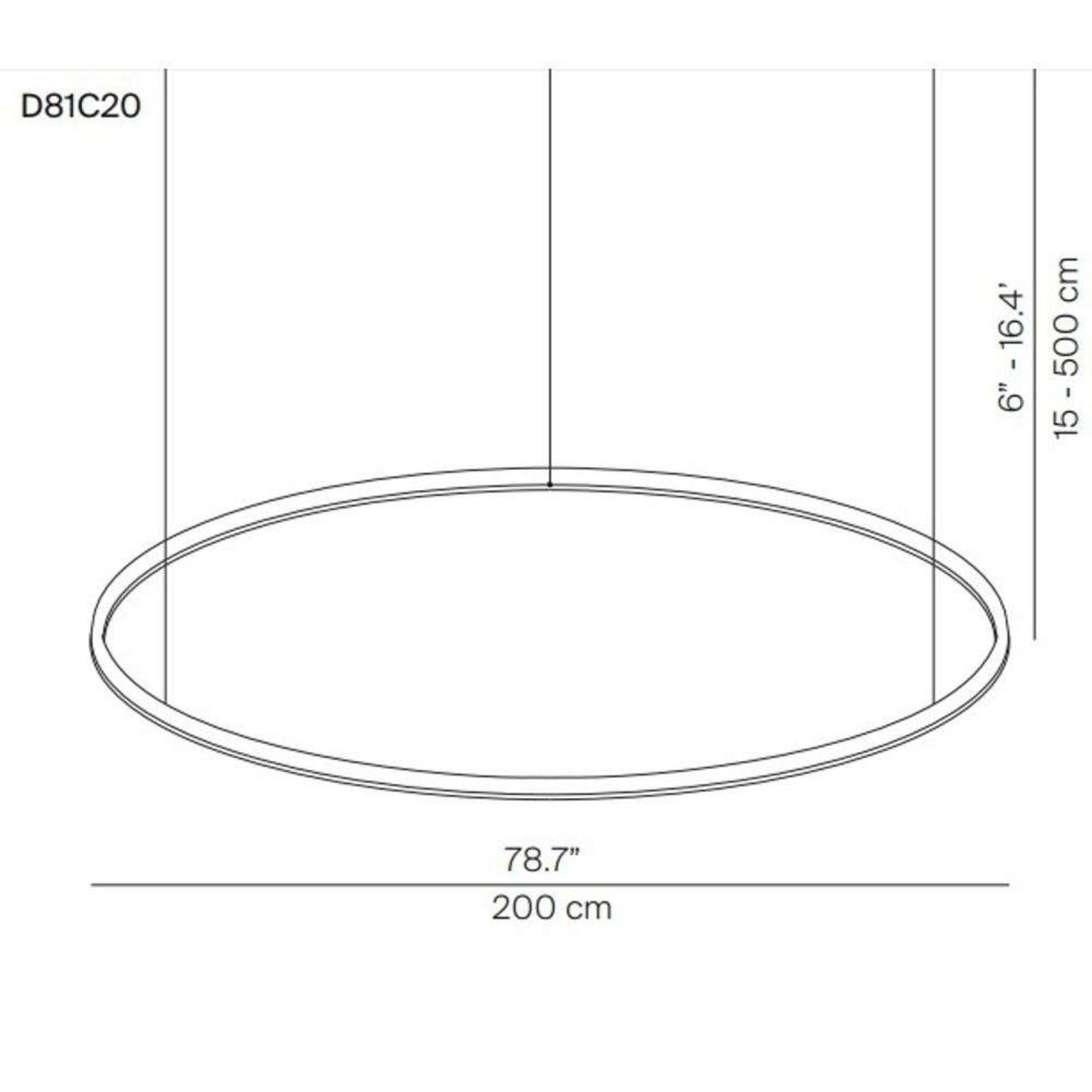 Compendium Circle LED Lustră Pendul Ø200 Alu - Luceplan