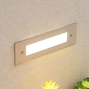 LED-vægindbygningslampe Roni rustfrit stål 19,5 cm