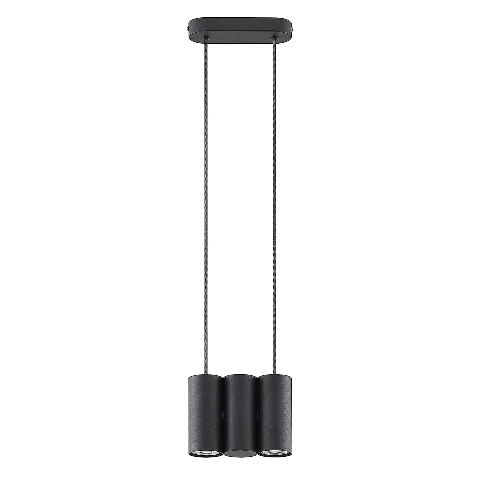 Lucande Cesur lámpara colgante, 3 luces, negro
