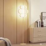 Lucande LED-gulvlampe Audrina, beige, metal, dæmpbar