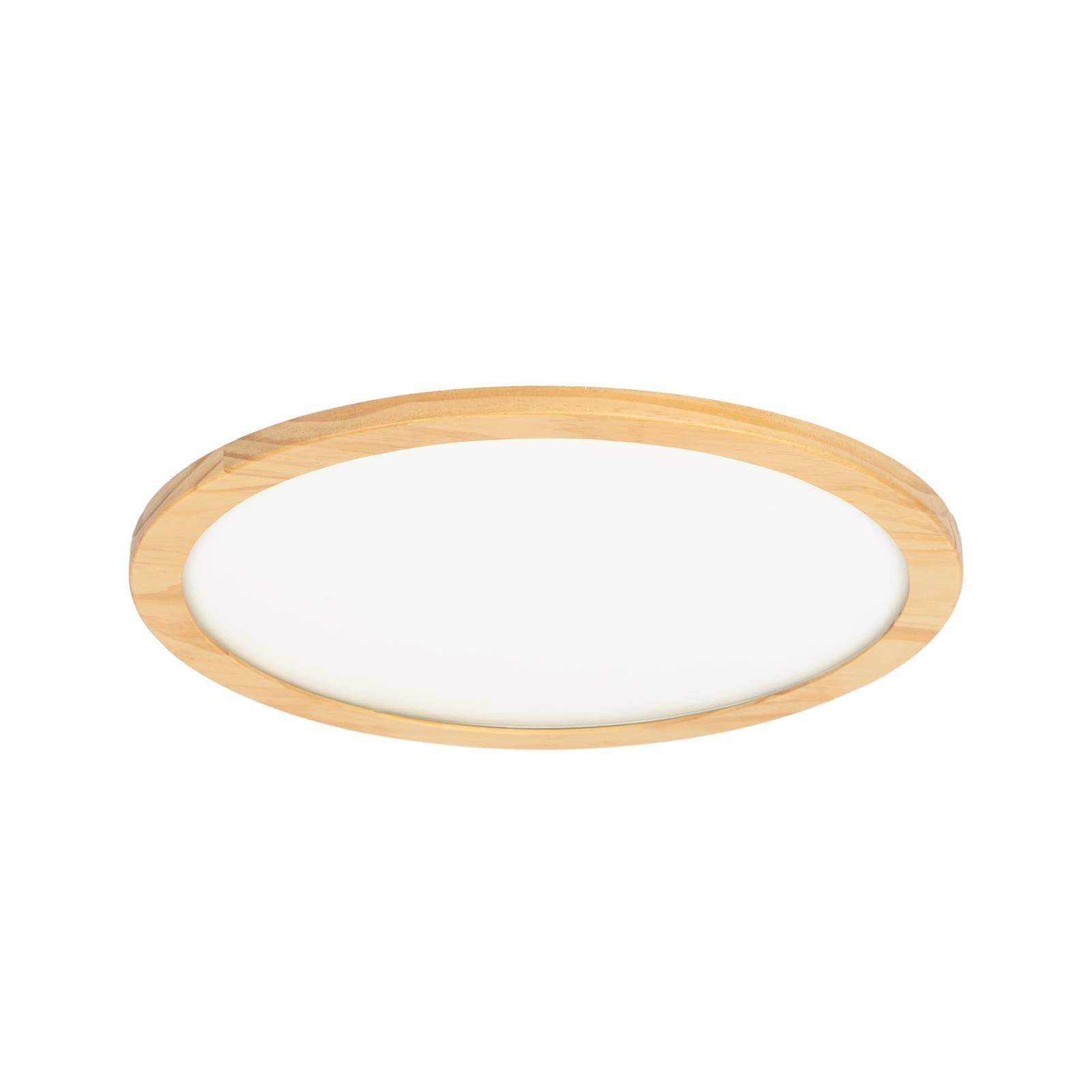 Lucande LED-Deckenleuchte Joren, Ø 48 cm, Holz, CCT, Remote