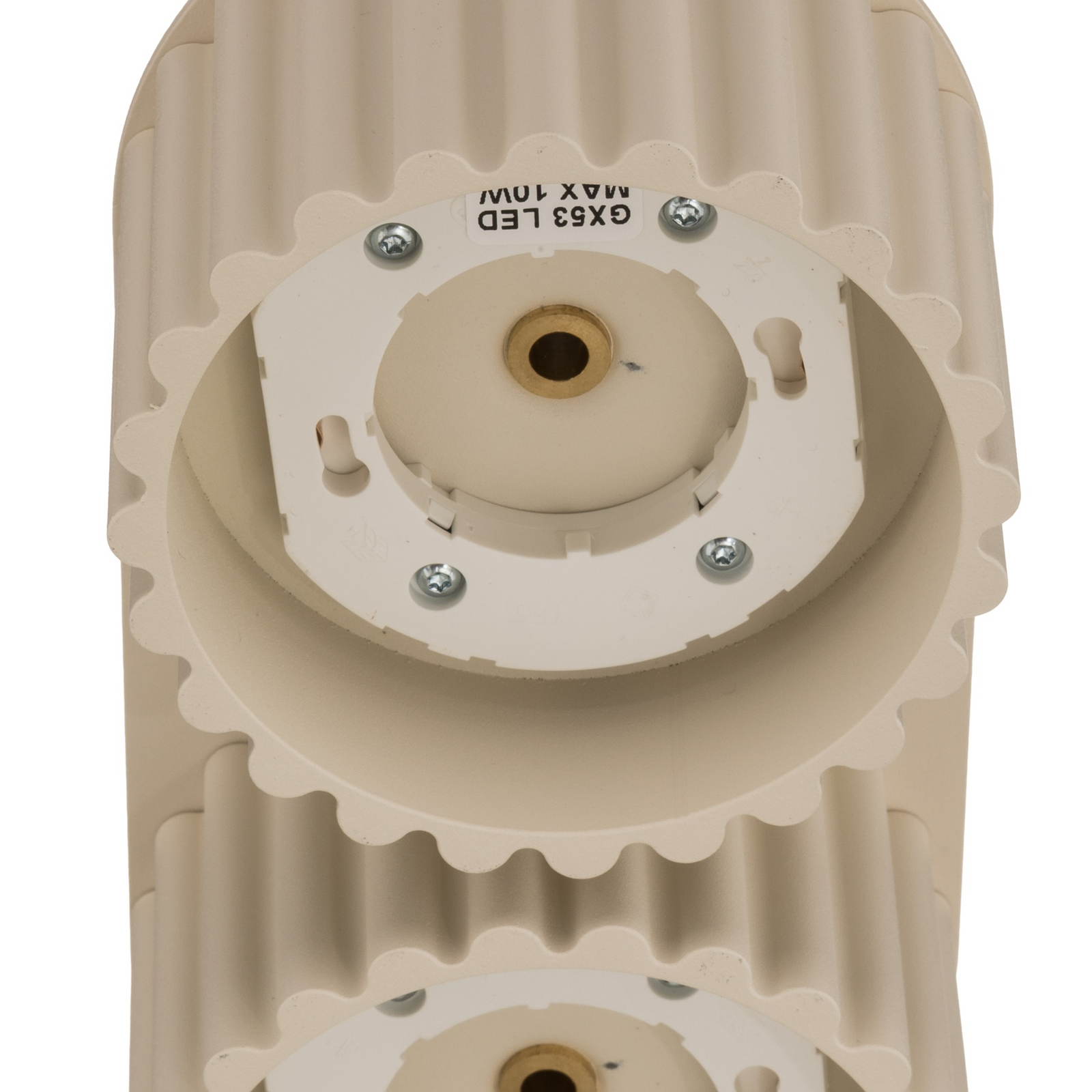 Taklampe Aura 2, beige, 2 lyskilder, lengde 21 cm, GX53