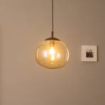 Viseća svjetiljka Vibe, smeđe-prozirno staklo, Ø 30 cm