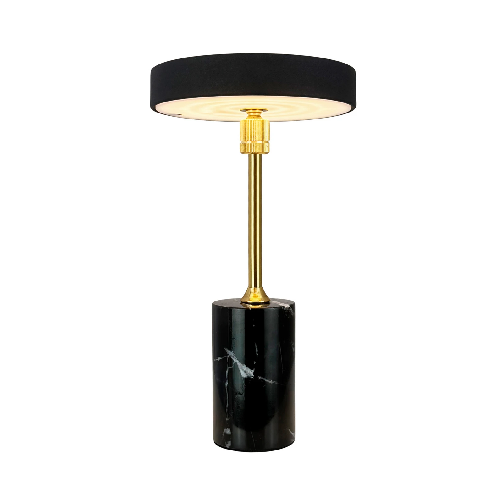 Lampe à poser LED rechargeable Dyberg Larsen Starlight, noir/laiton
