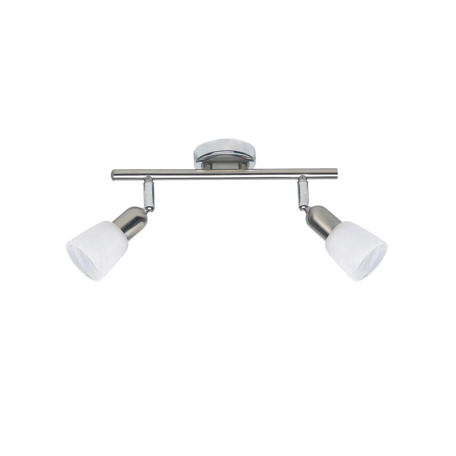 Deckenstrahler Sofia, eisen/chrom/weiß, Länge 33 cm, 2-flg.
