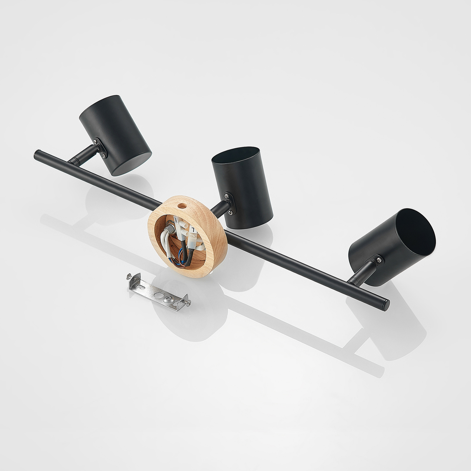 Xiomara 3 Plafonnier Black/Light Wood - Lindby